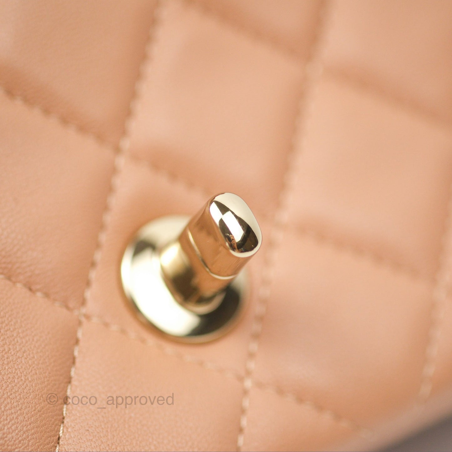 Chanel Quilted Mini Rectangular Dark Beige Lambskin Gold Hardware