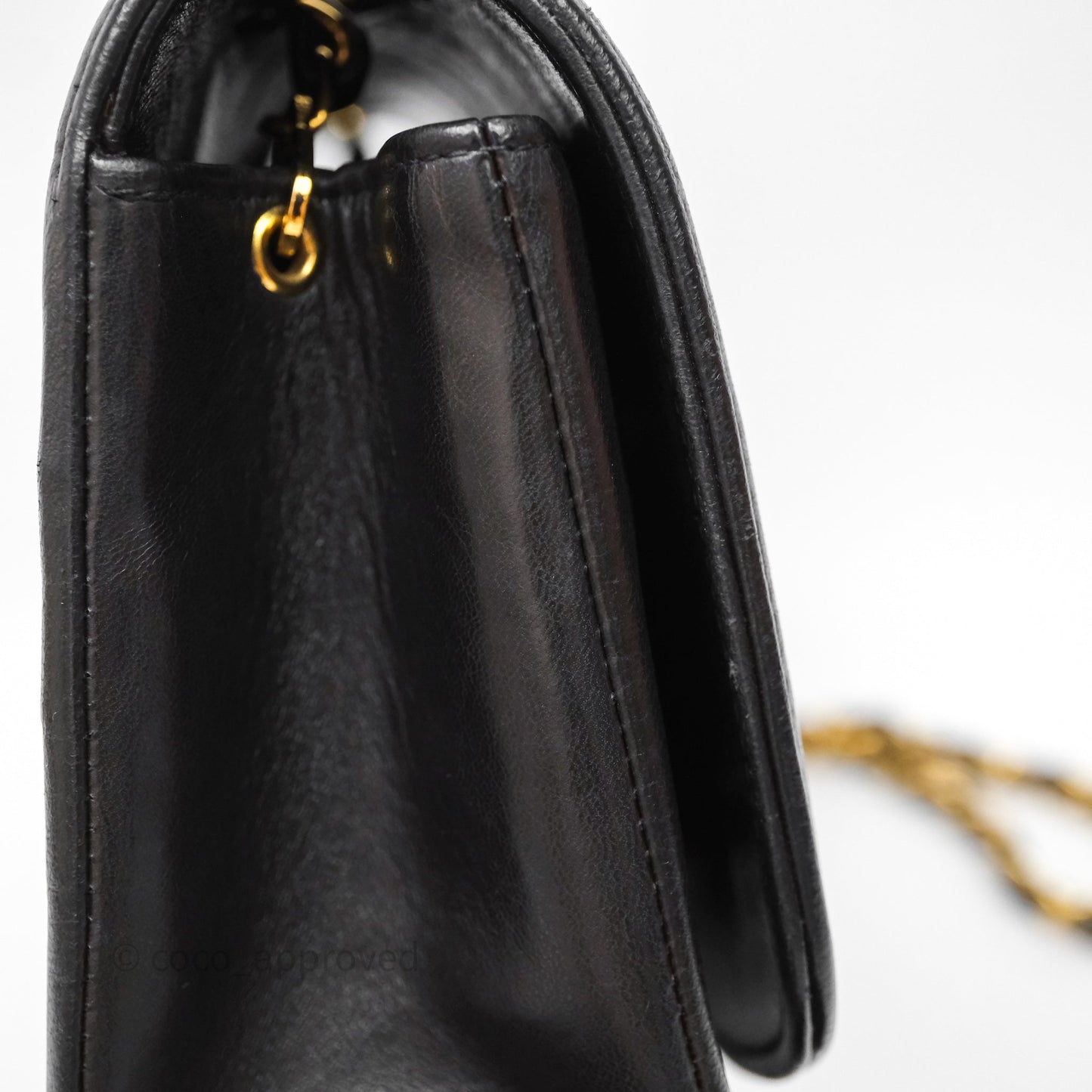 Chanel Vintage Medium Classic Diana Flap Bag Black Lambskin 24K Gold Hardware
