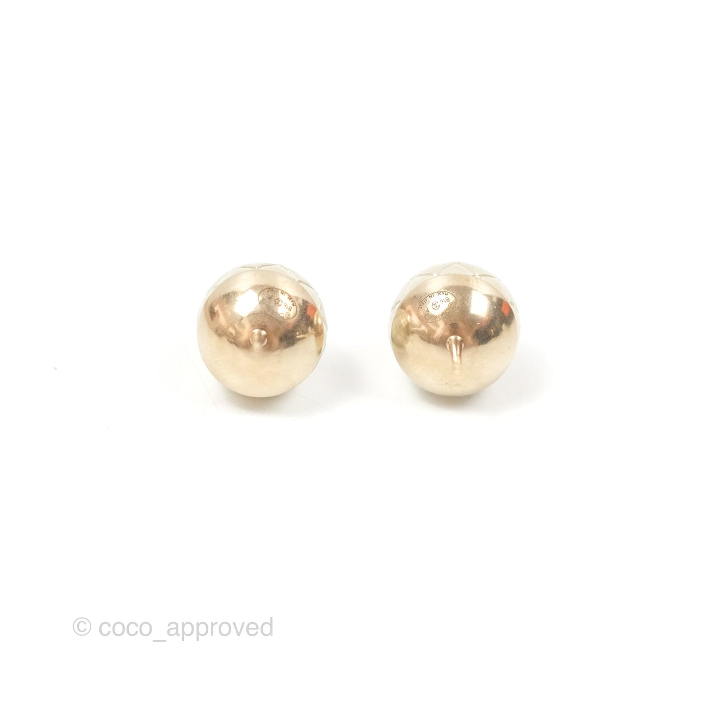 Chanel CC Round Earrings Gold Tone 16P