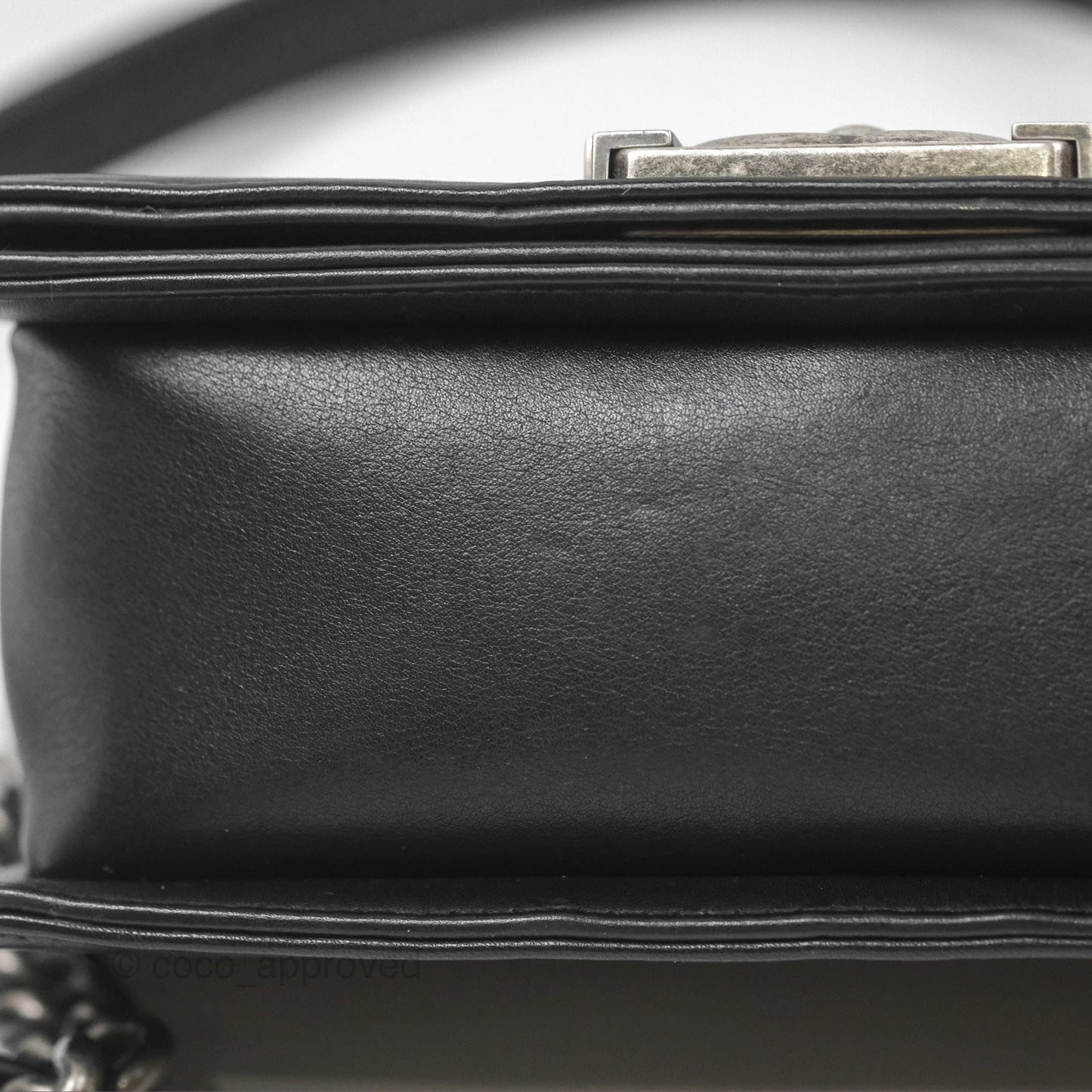 Chanel Small Boy Black Calfskin Ruthenium Hardware