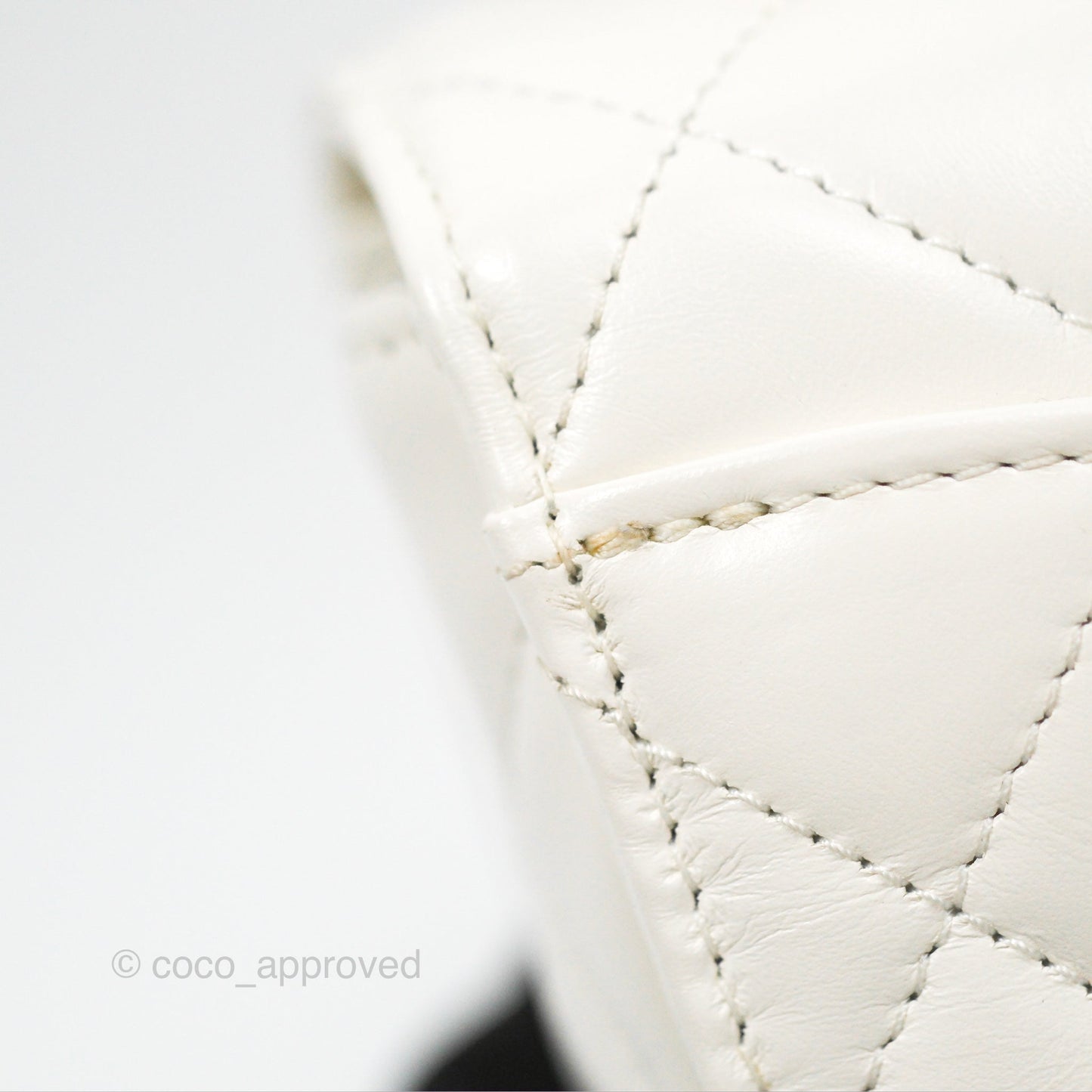 Chanel Rainbow Top Handle Flap Bag White Glazed Lambskin 23P