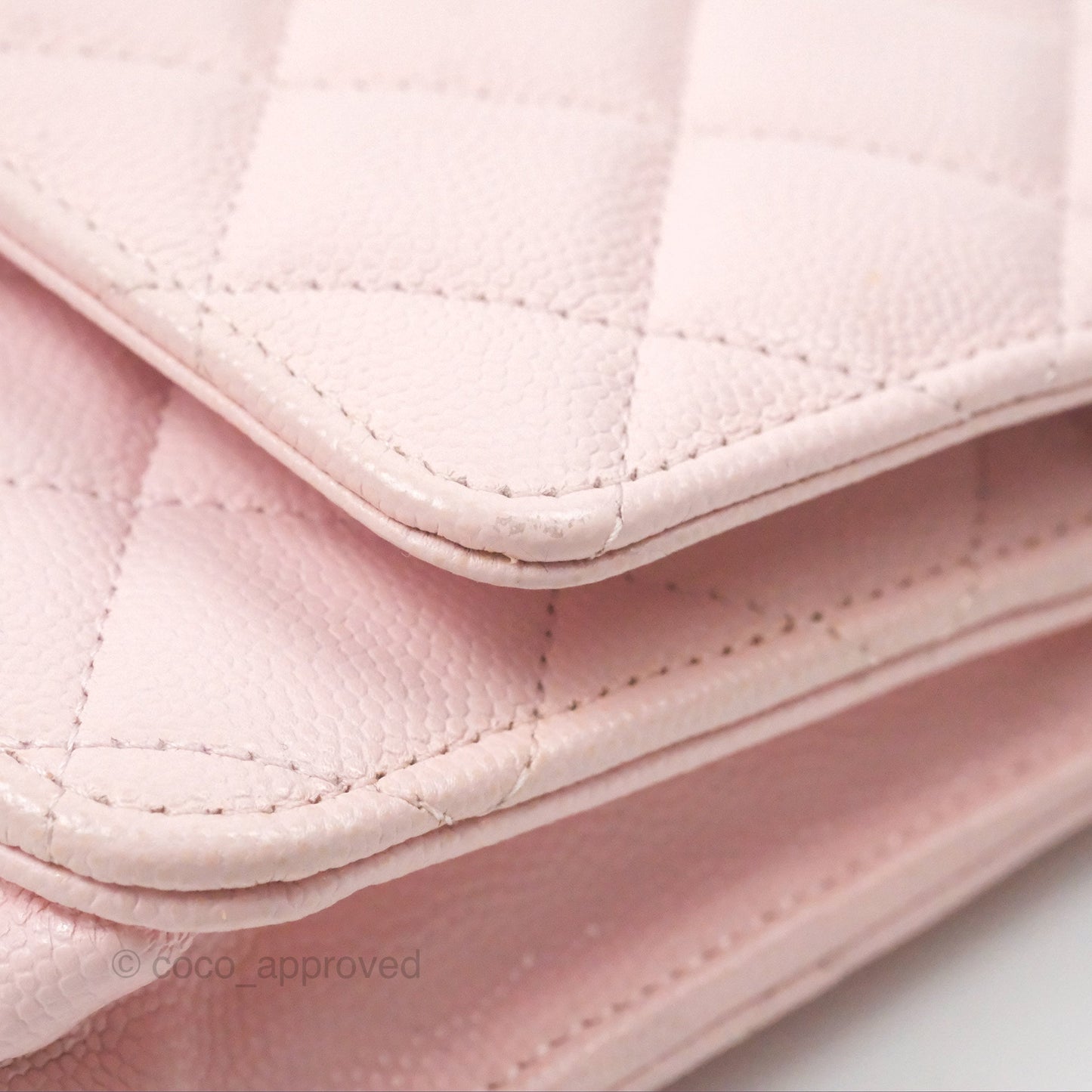 Chanel Quilted Classic Wallet on Chain WOC Pink Caviar Gold Hardware