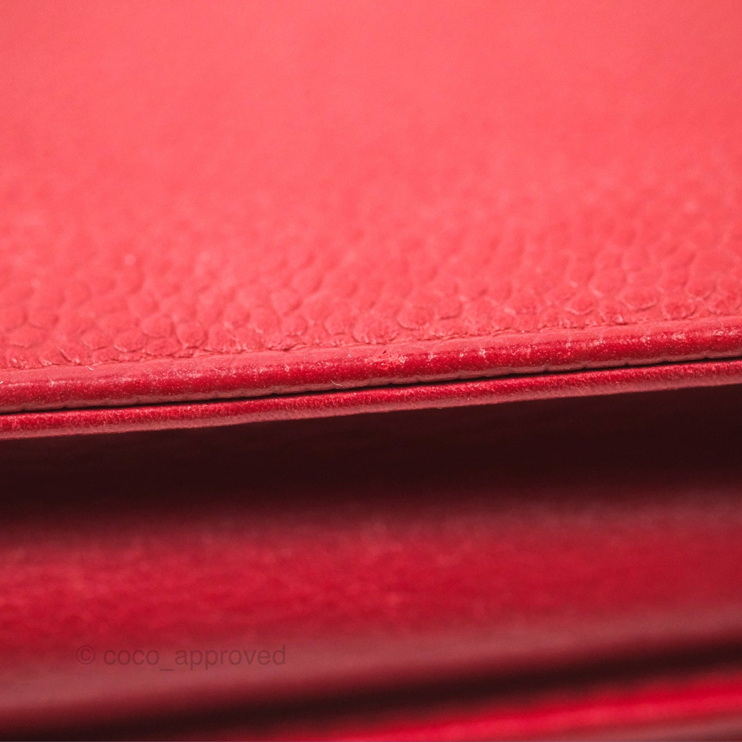 Chanel CC Wallet On Chain WOC Red Caviar Silver Hardware