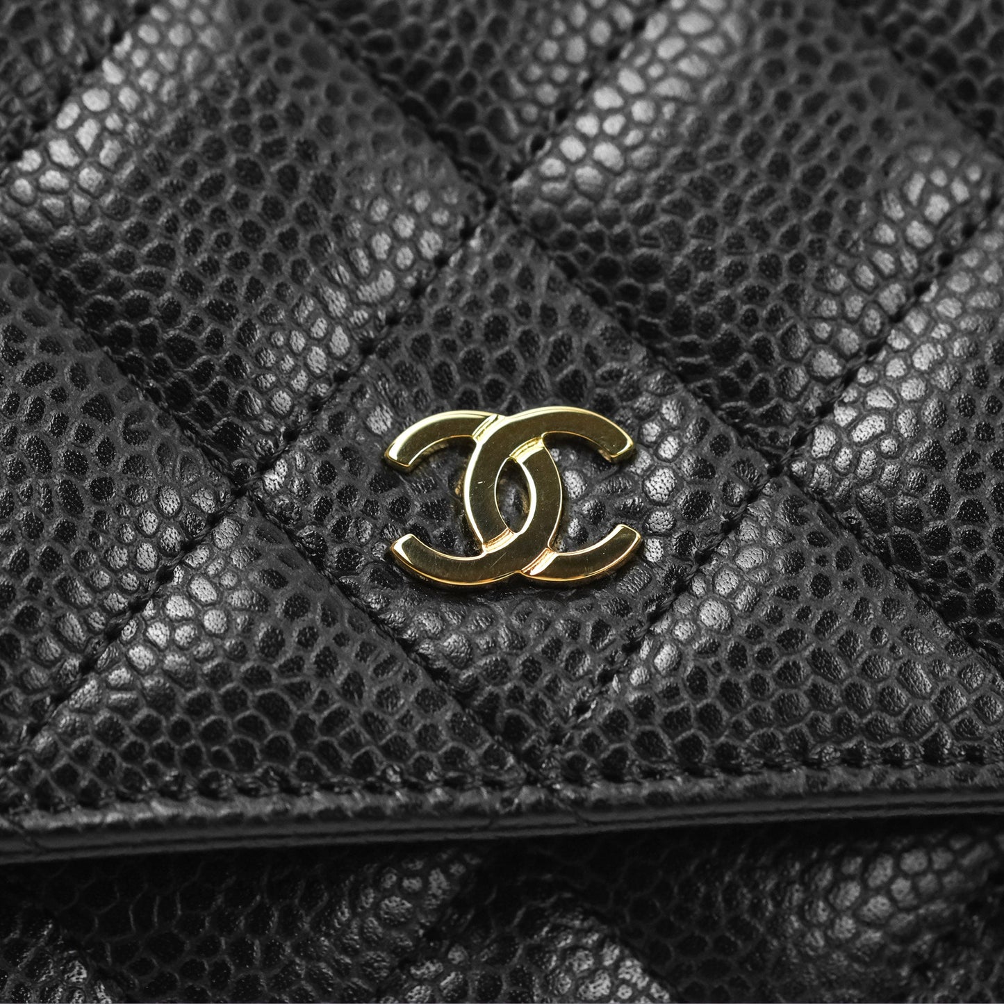 Chanel Quilted Classic Wallet On Chain WOC Black Caviar Gold Hardware