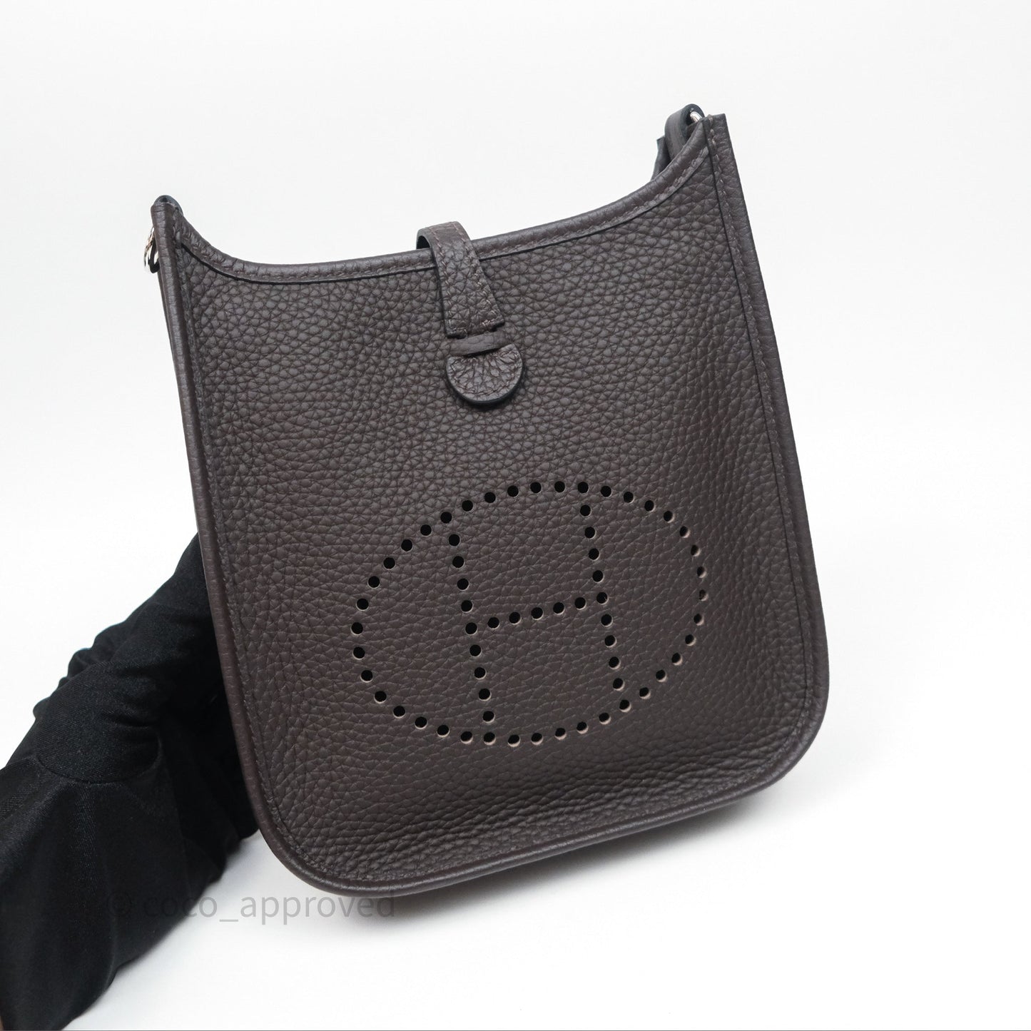 Hermès Mini Evelyne 16 Ebene 46 Clemence Sliver Hardware