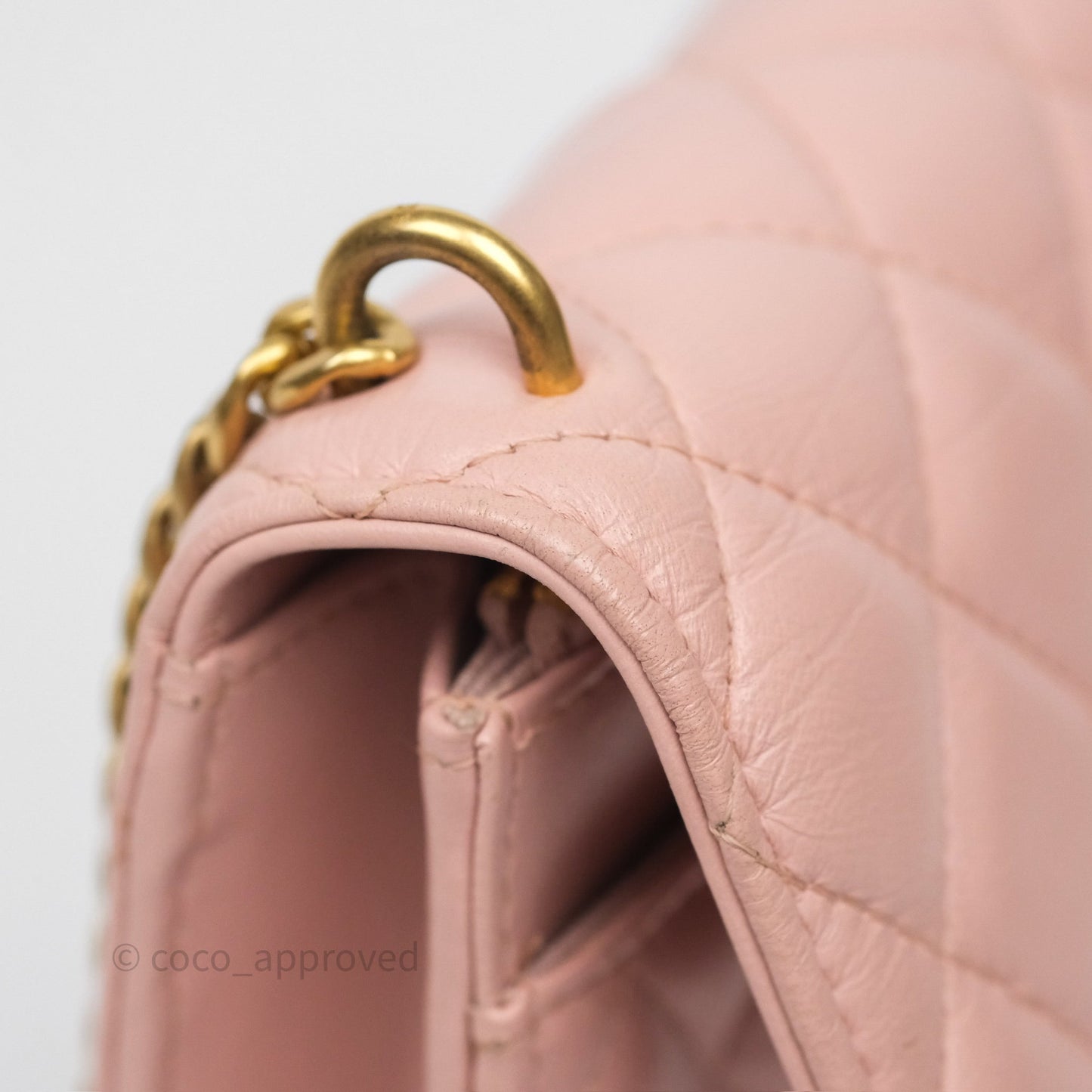 Chanel Camellia Crush Wallet on Chain WOC Pink Lambskin Aged Gold Hardware
