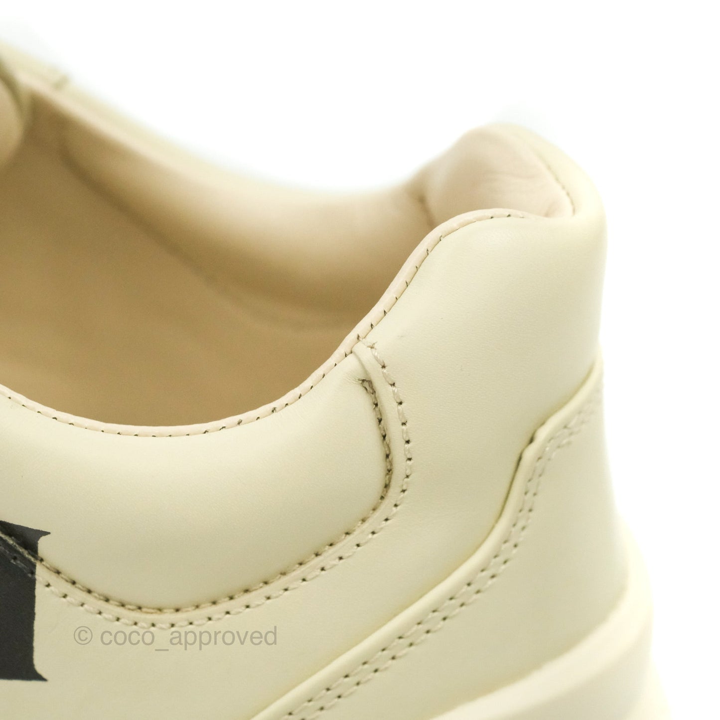 Gucci Ivory Toddler Rhyton KAI Bear Logo Leather Sneaker