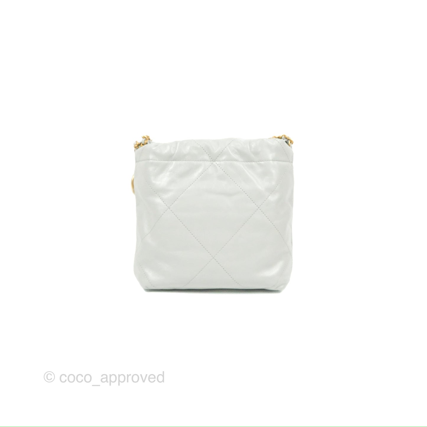 Chanel 22 Mini Bag Light Blue Grey Shiny Calfskin
