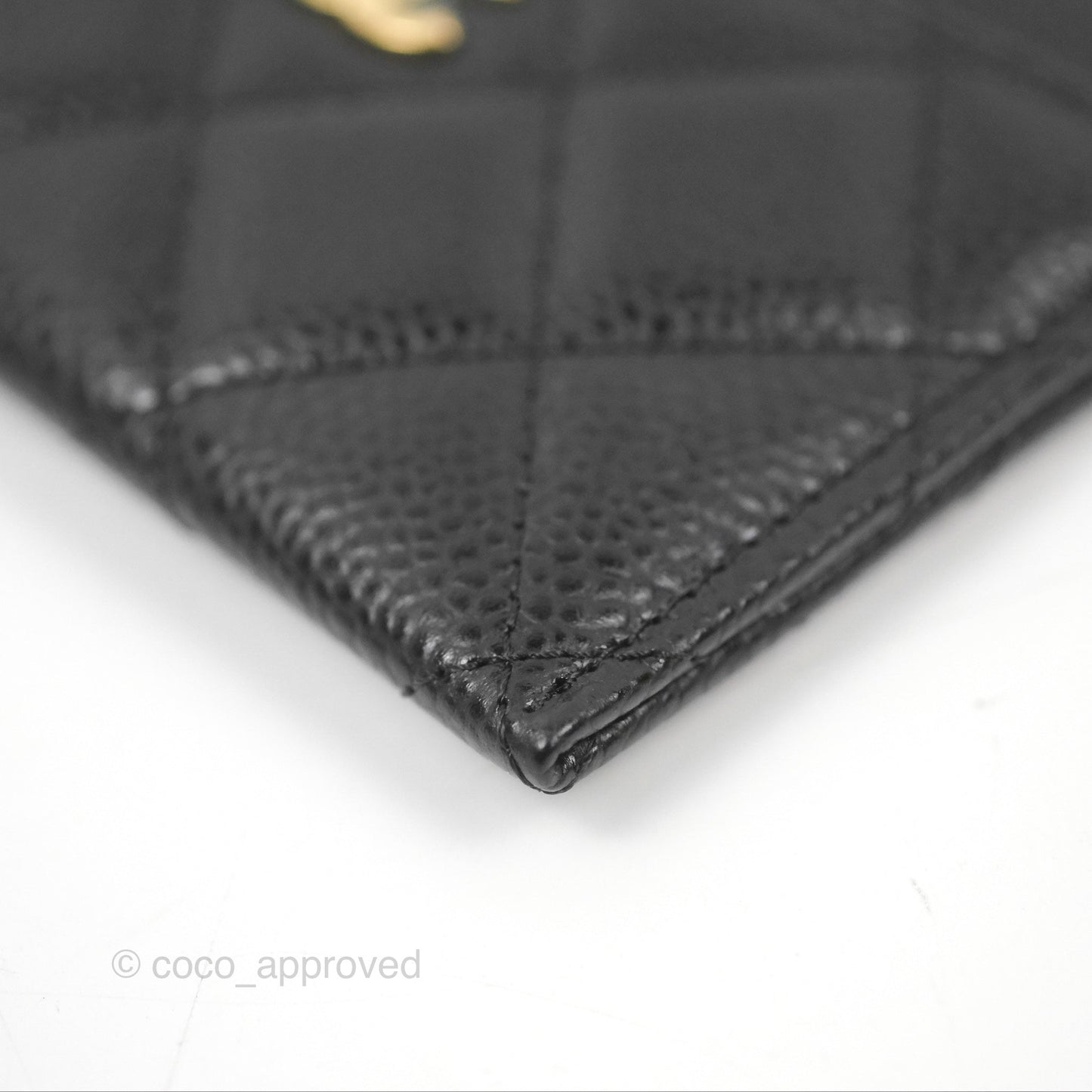 Chanel Classic Flat Card Holder Black Caviar Gold Hardware