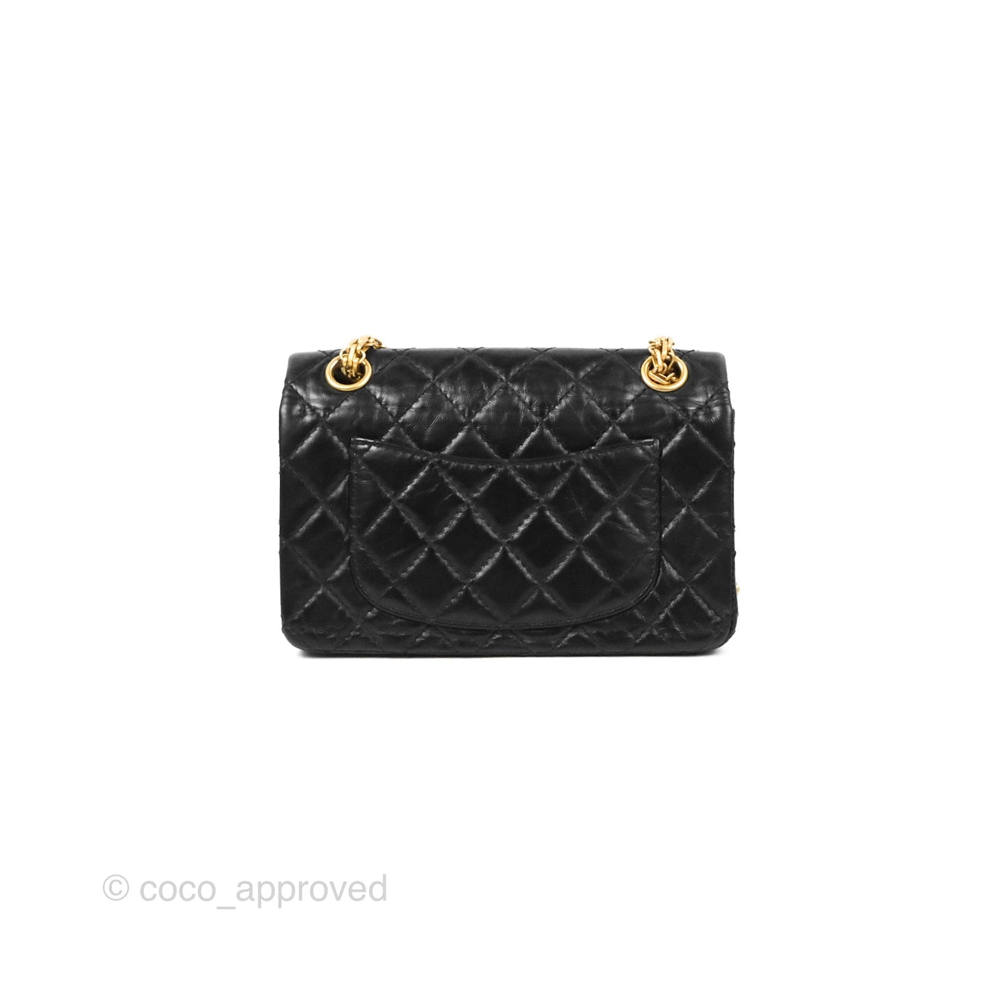 Chanel Mini Reissue 224 Black Aged Calfskin Aged Gold Hardware