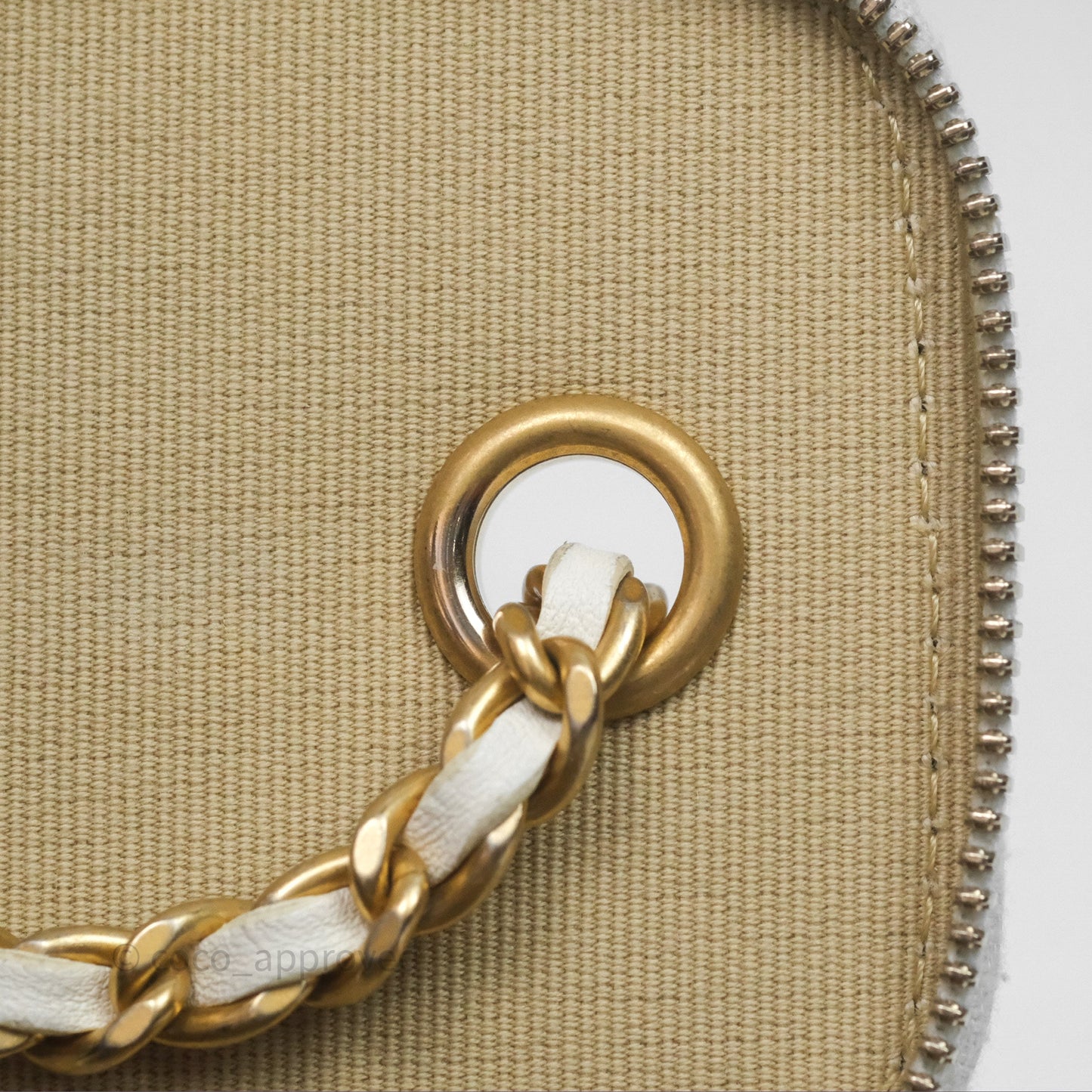 Chanel Mini Pearl Crush Vanity With Chain Ivory White Aged Gold Hardware
