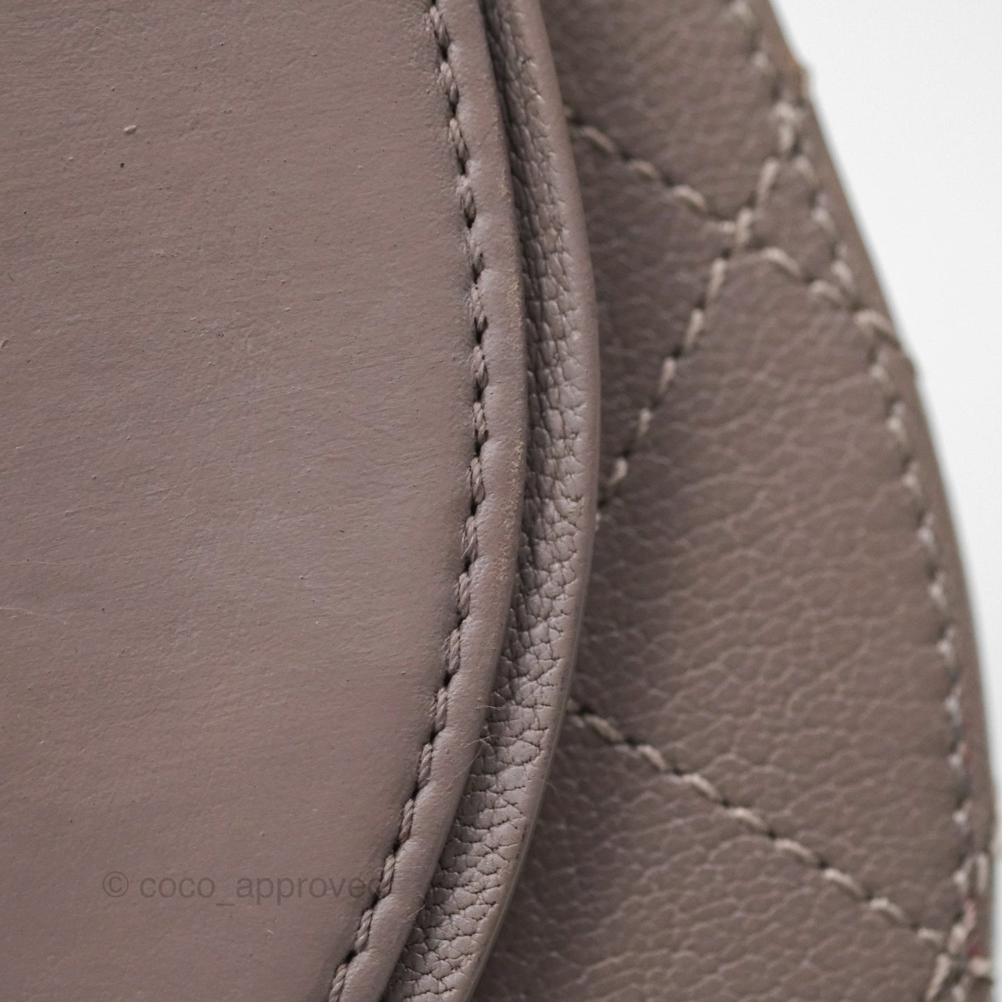 Chanel Coco Curve Flap Burnished Lilac Grey Calfskin Goatskin Antique Gold Hardware