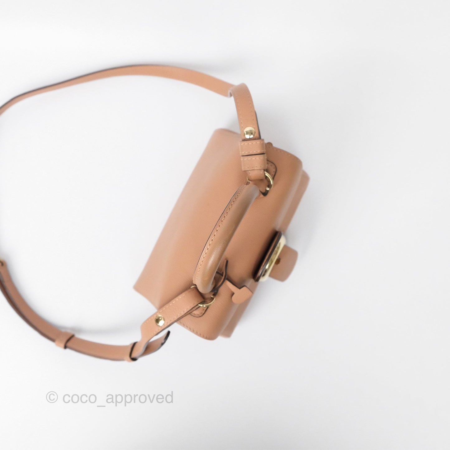 Delvaux Mini Brillant Bag Nude Grained Calfskin Gold Hardware