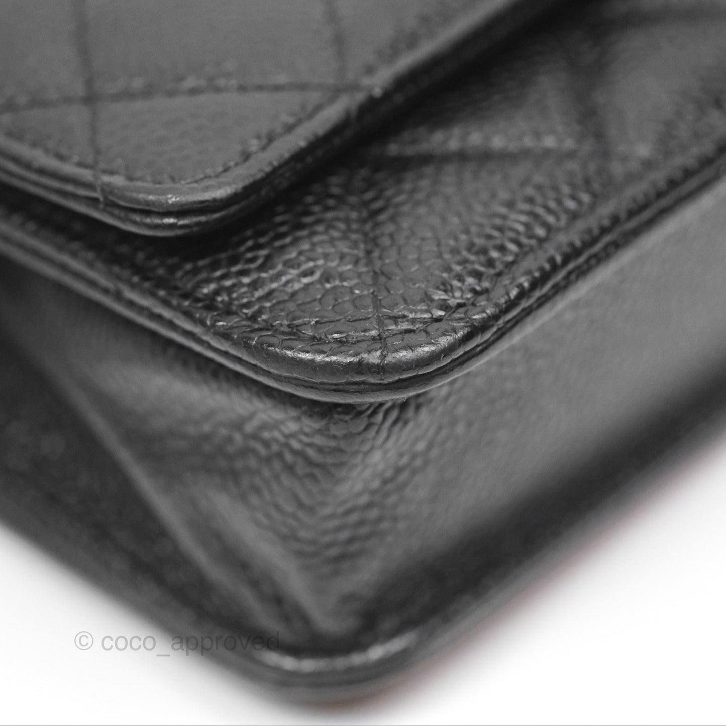 Chanel Quilted Classic Wallet On Chain WOC Black Caviar Gold Hardware
