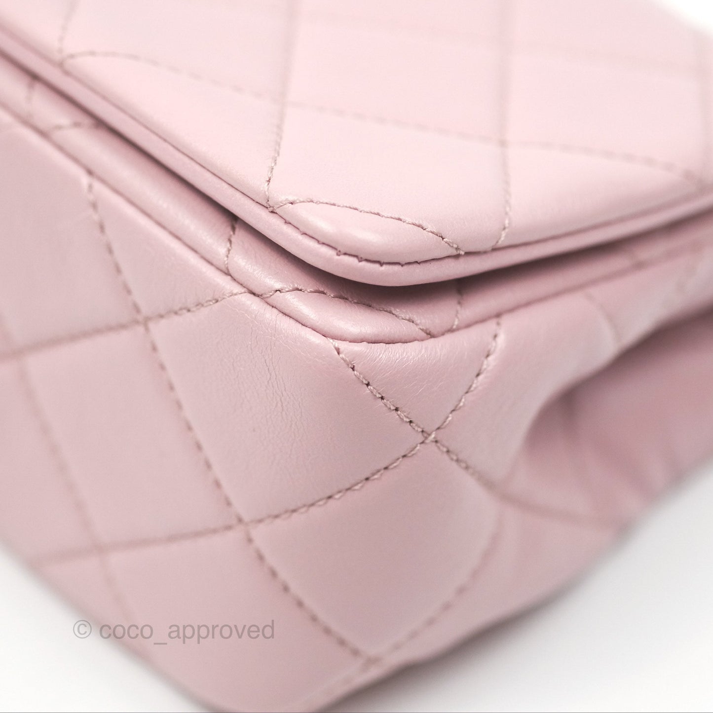 Chanel Flap Bag Dusty Pink Lambskin Aged Gold Hardware 24P