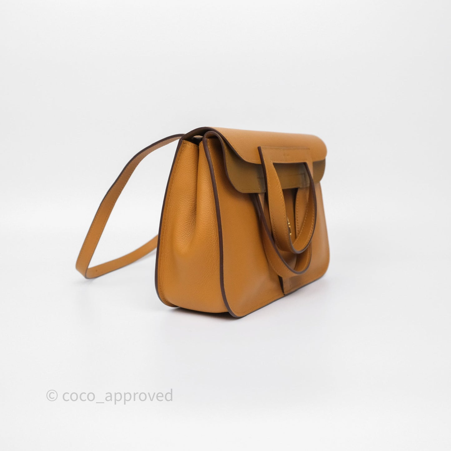 Hermès Halzan 25 Caramel 28 Evercolor Gold Hardware