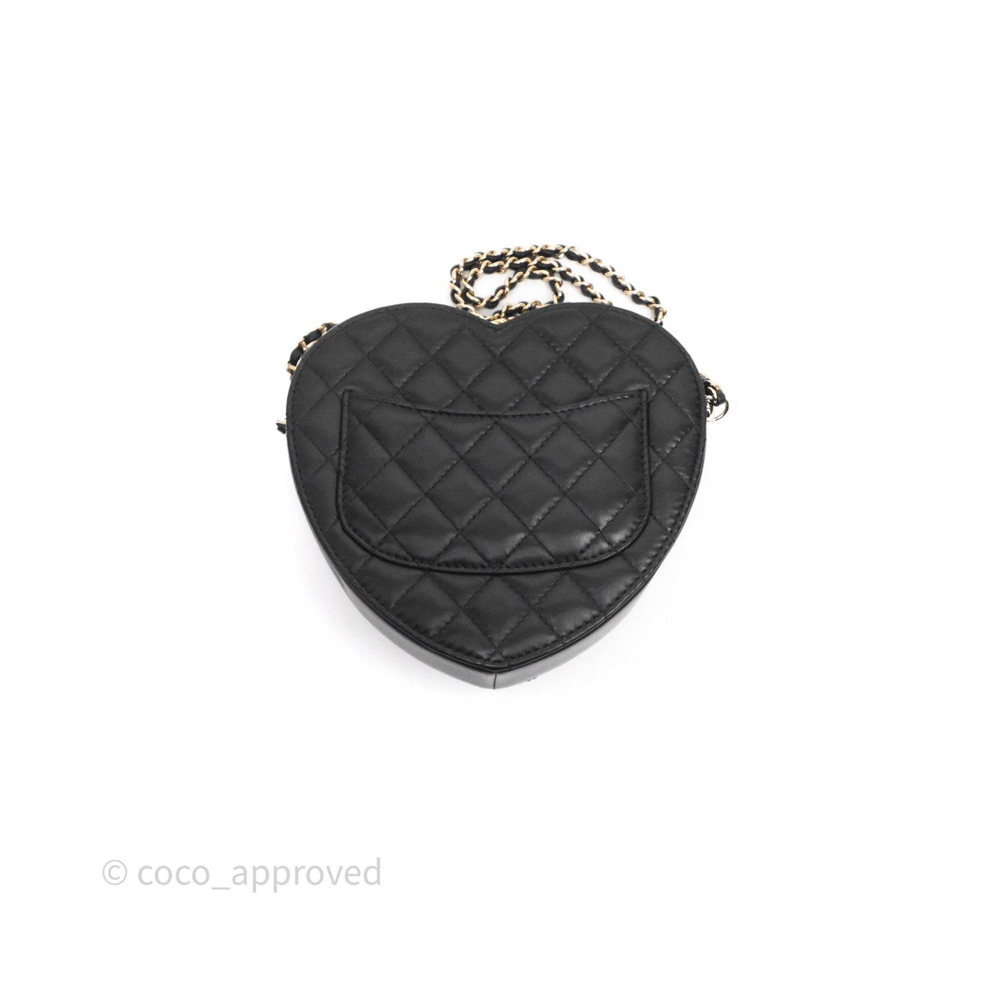 Chanel Large Heart Bag Black Lambskin Gold Hardware 22S