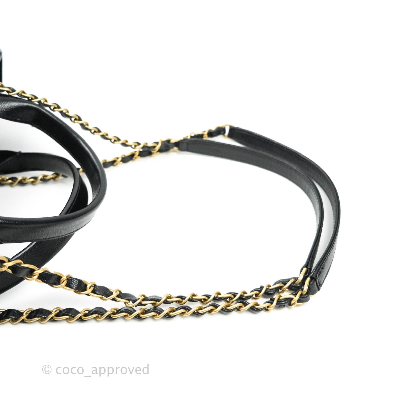 Chanel Studded Black Caviar Deauville Small Shopping Bag