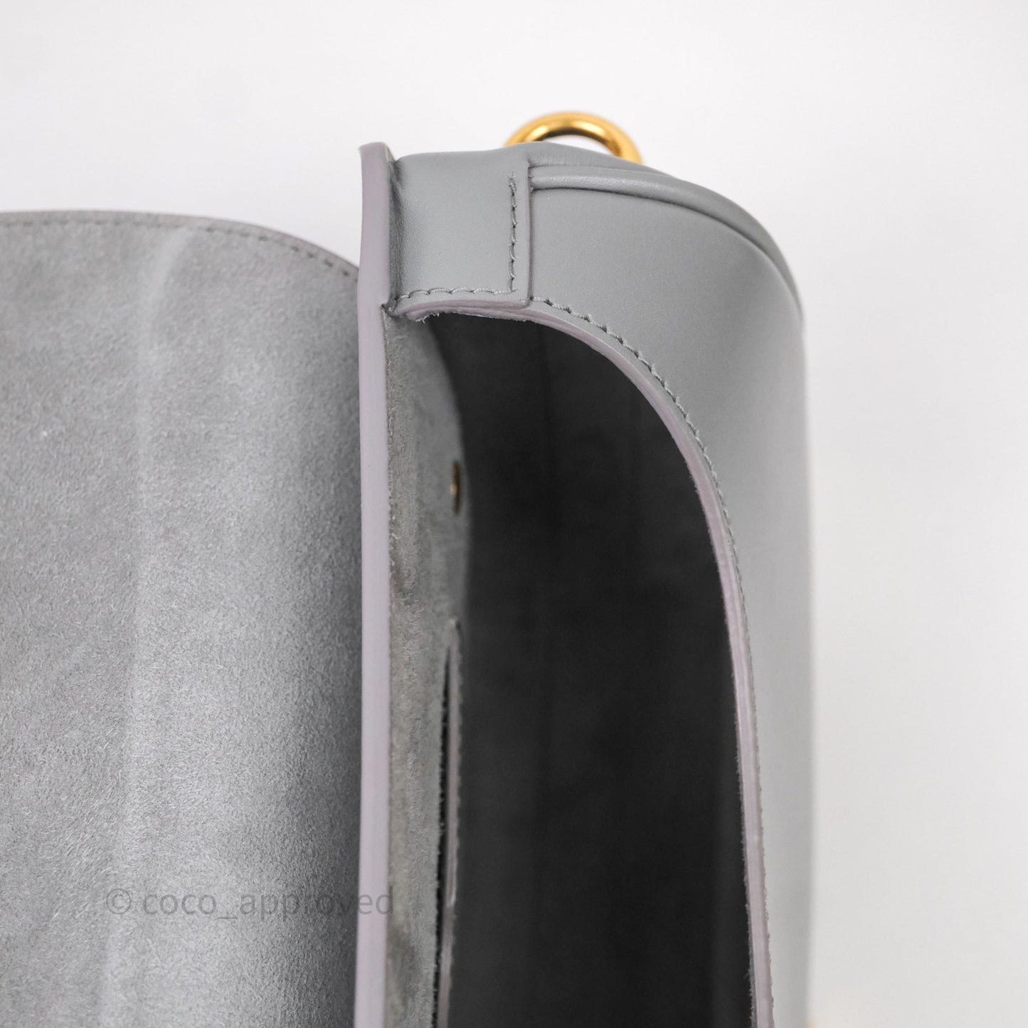 Christian Dior Medium Bobby Flap Grey Box Calfskin