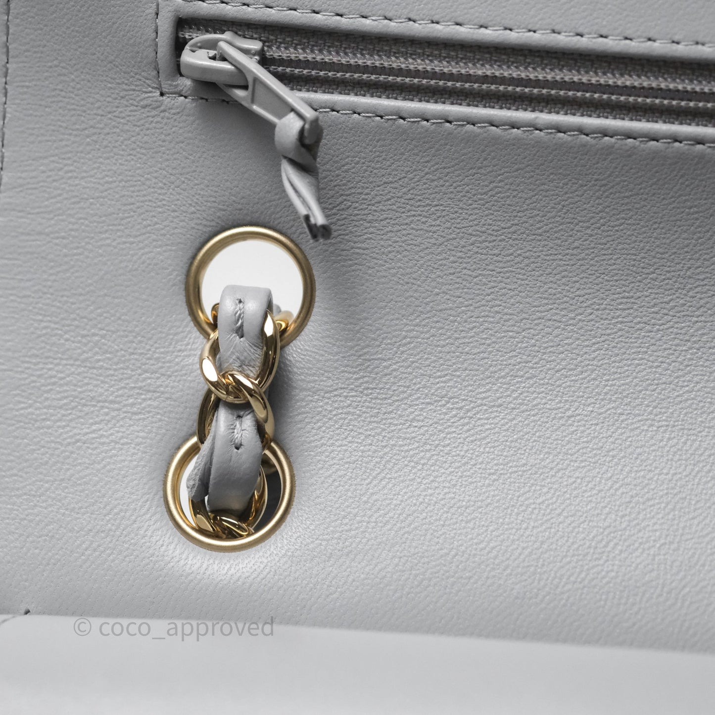 Chanel Classic Small Flap Chevron Grey Lambskin Gold Hardware