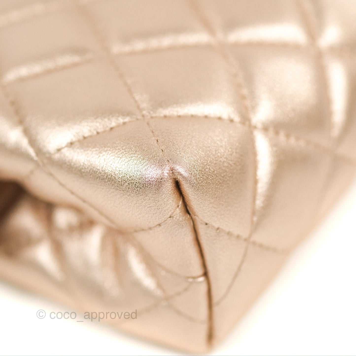 Chanel Toiletry Pouch Metallic Rose Gold Lambskin Silver Hardware