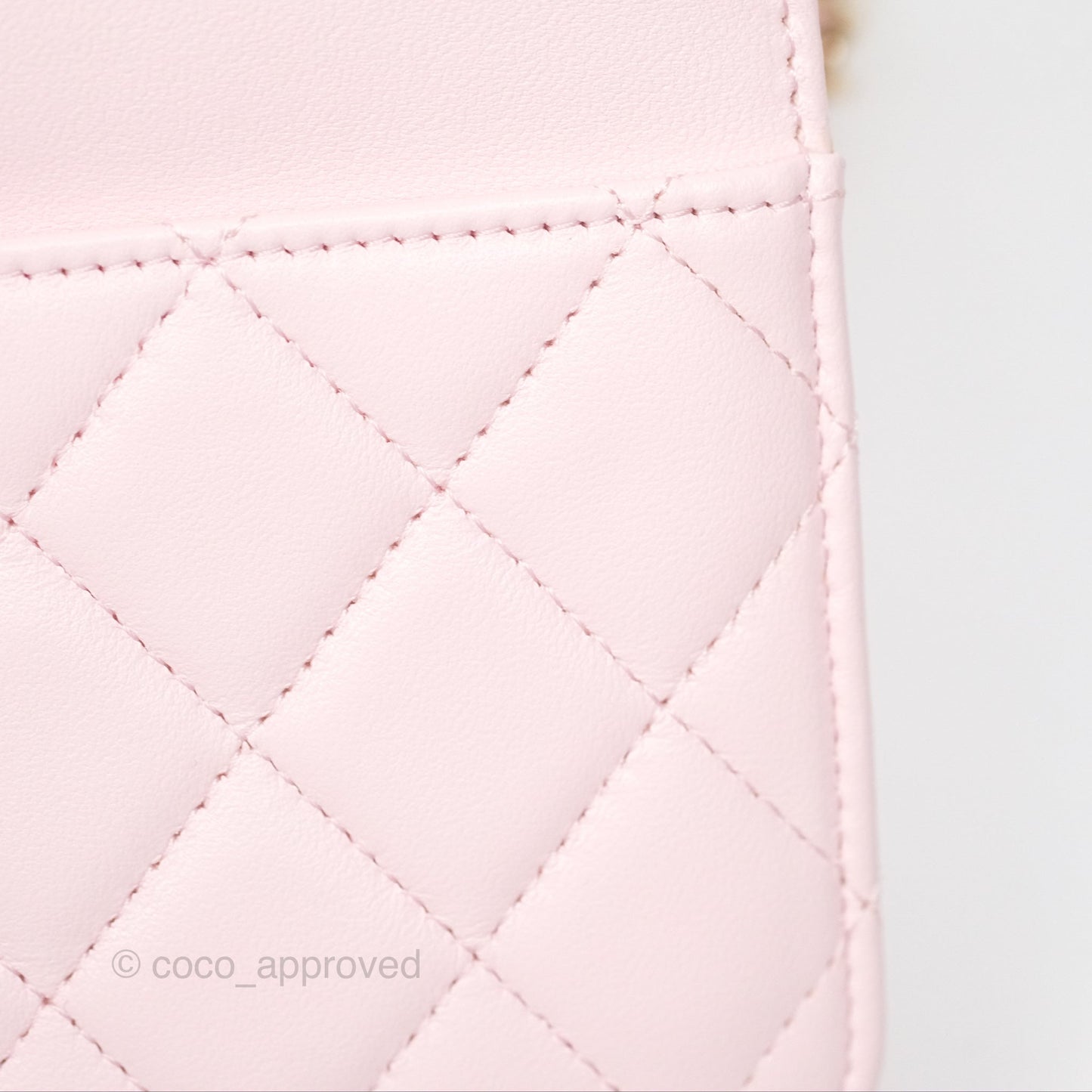Chanel Wallet On Chain WOC Pearl Chain Iridescent Light Pink Lambskin Gold Hardware