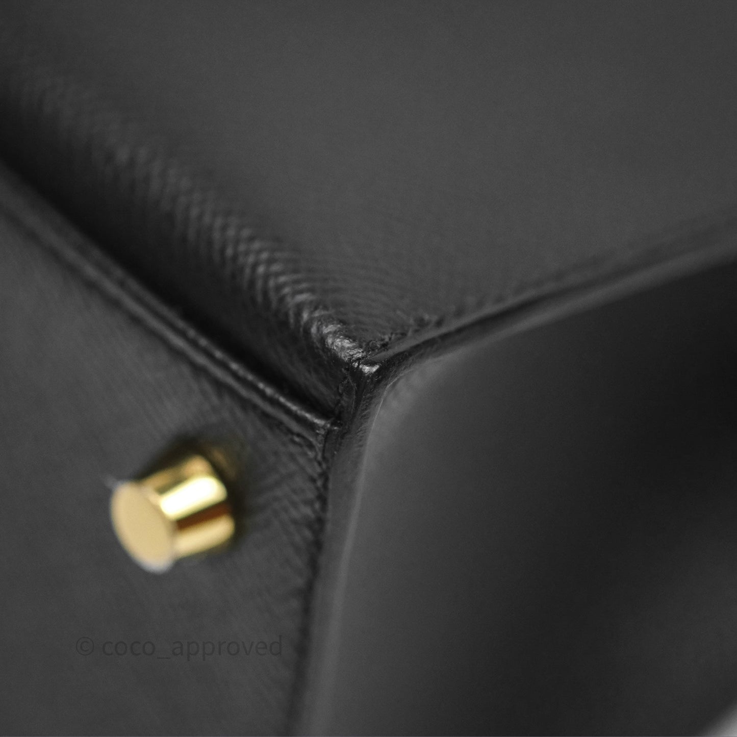 Hermès Sellier Kelly 25 Black Noir 89 Epsom Gold Hardware
