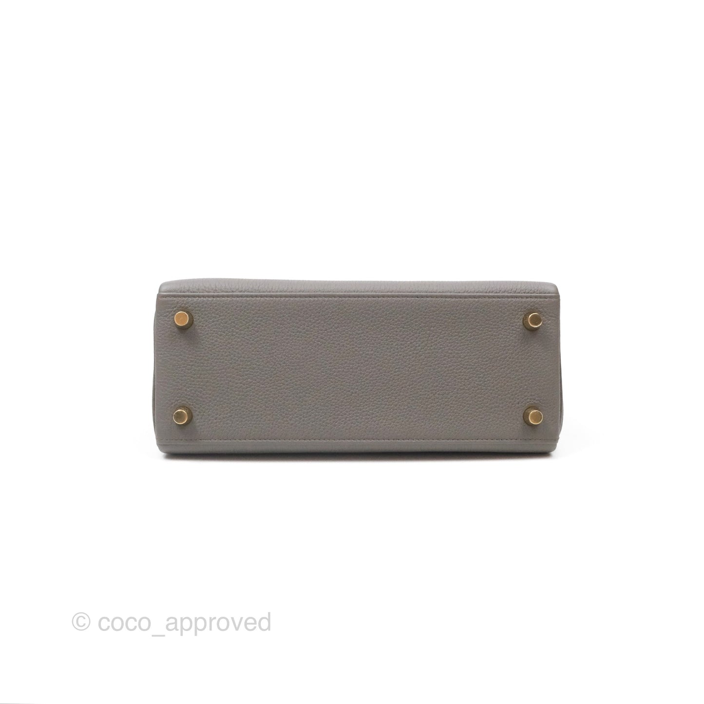 Hermès Kelly 25 Retourne Gris Etain 8F Togo Gold Hardware