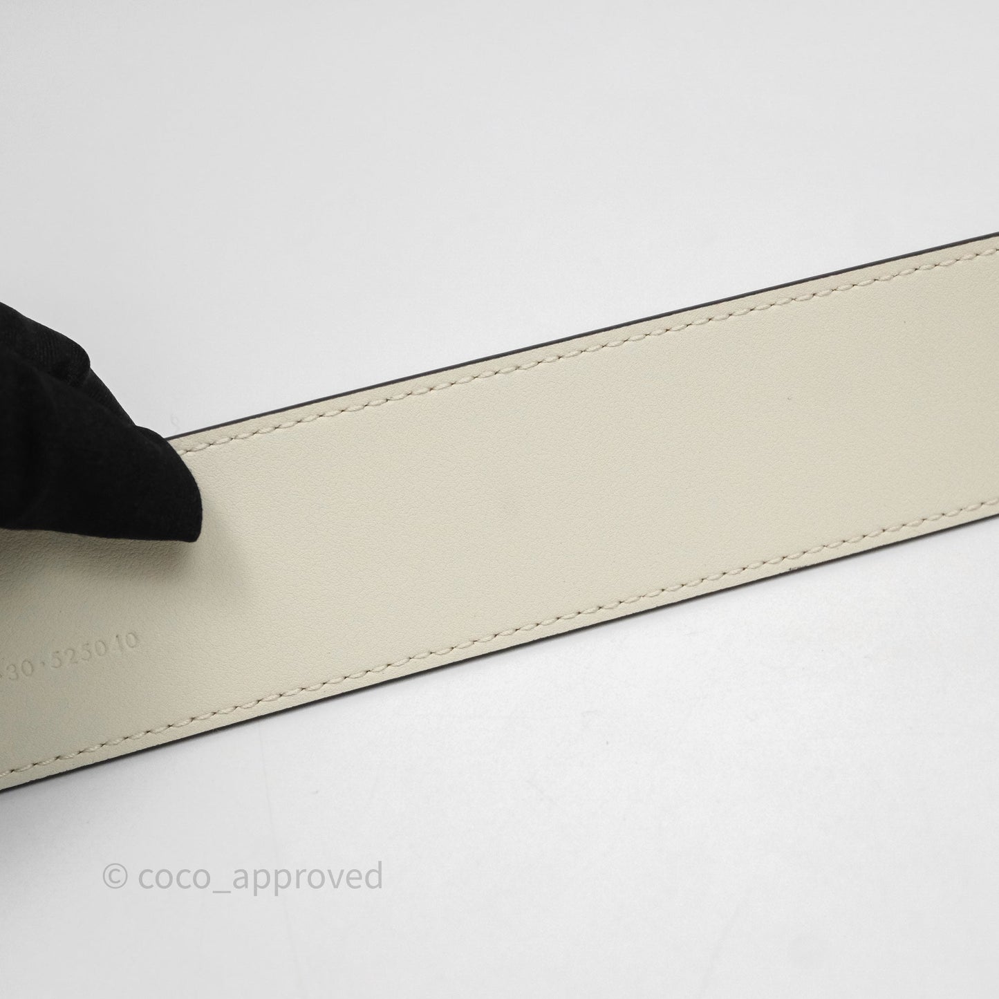 Gucci Double GG 20mm Belt 75 30 White Calfskin