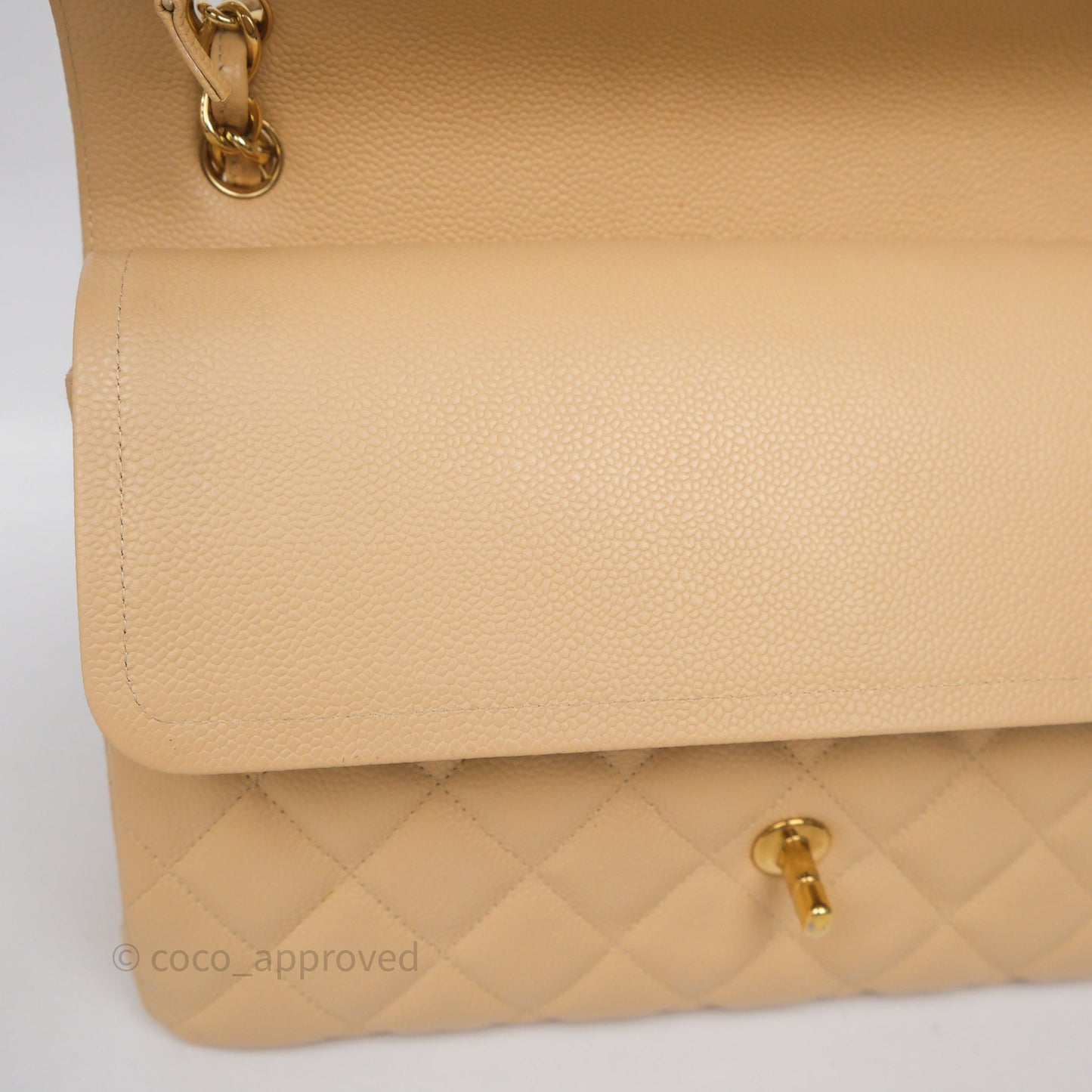 Chanel Jumbo Double Flap Beige Caviar Gold Hardware⁣⁣