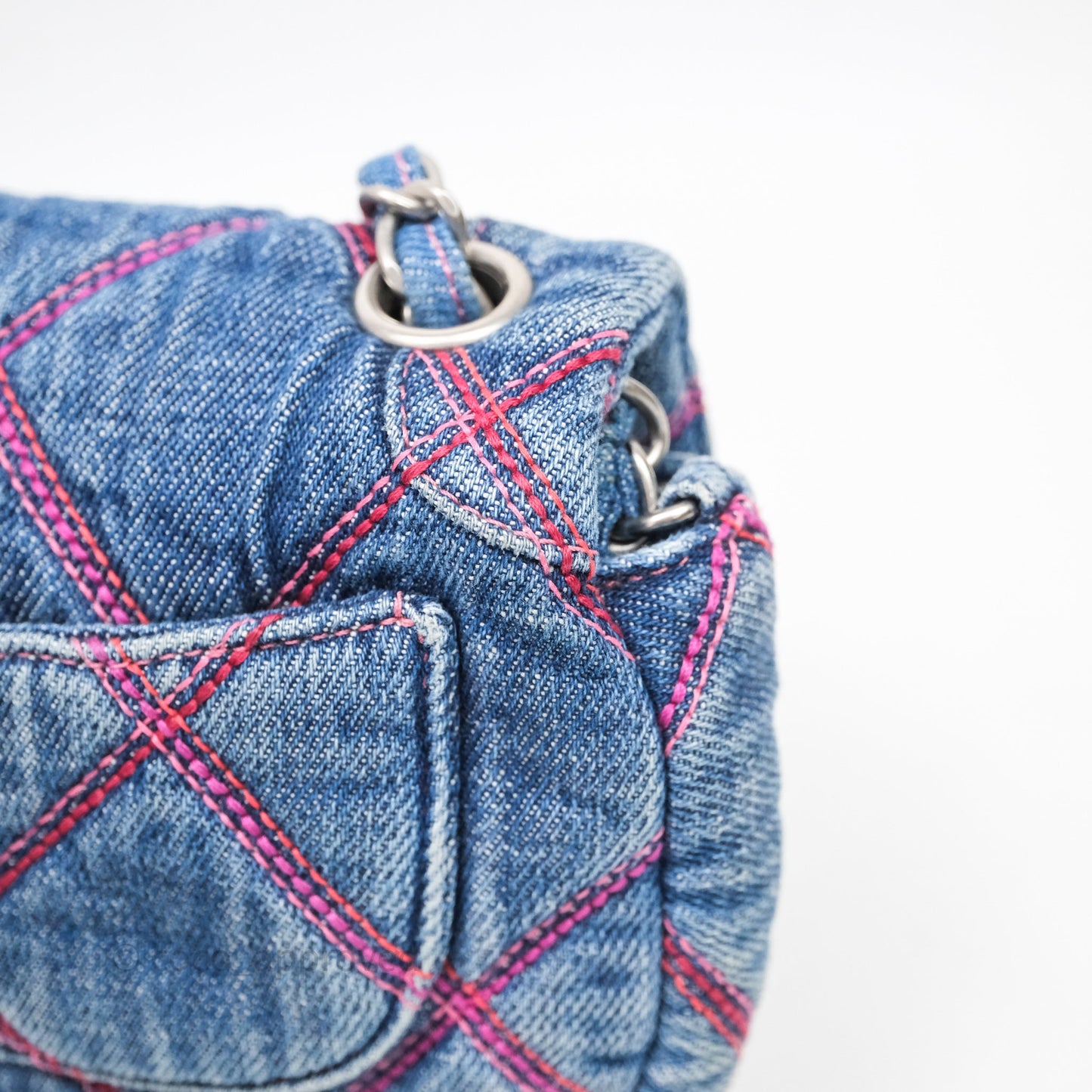 Chanel Coco Beach Flap Bag Denim Silver Hardware