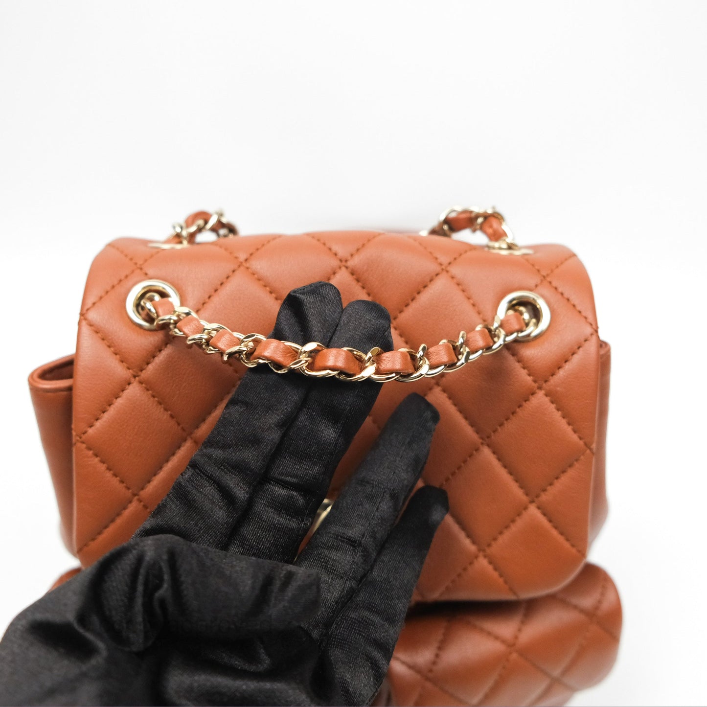Chanel Medium Duma Backpack Tan Brown Calfskin Gold Hardware