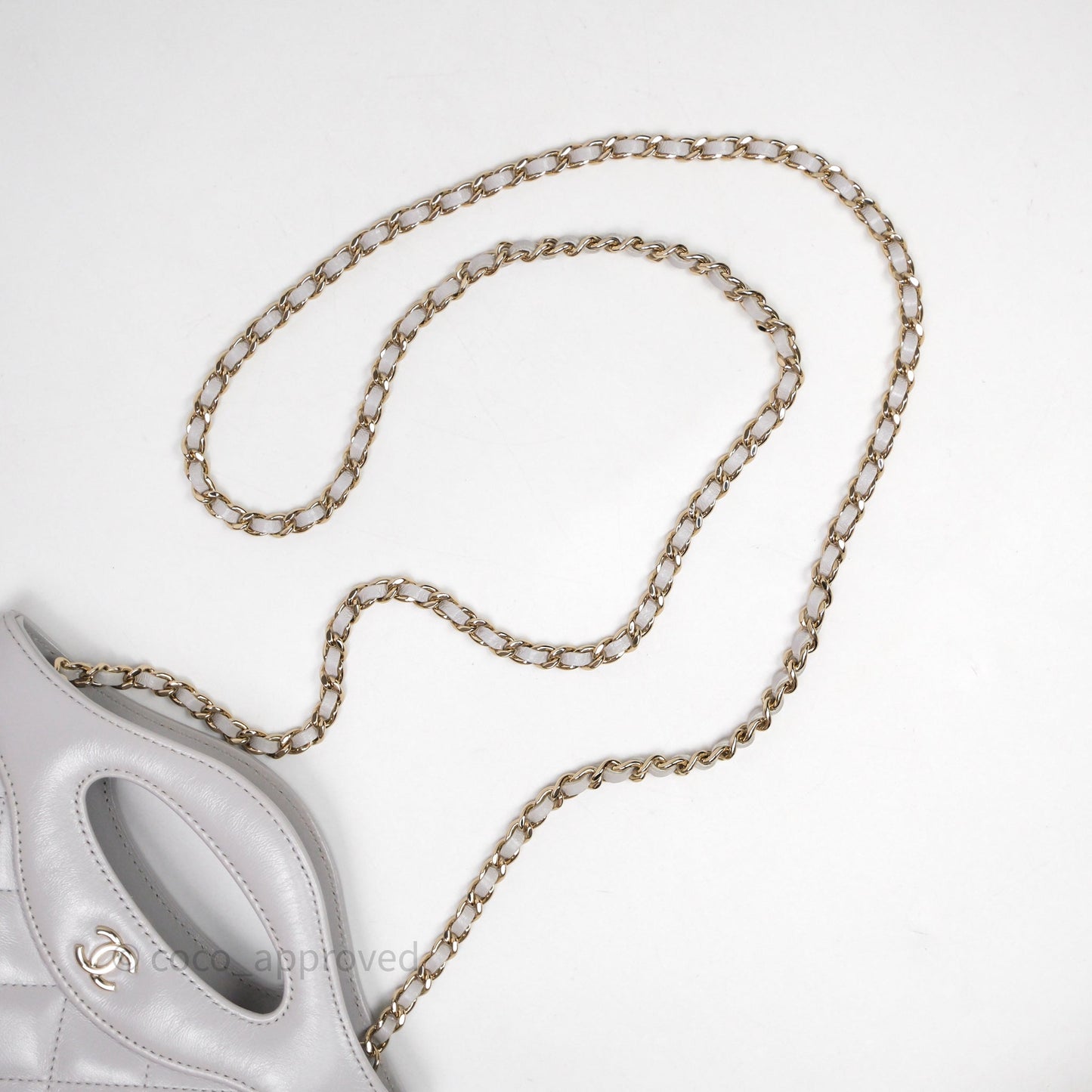Chanel Nano 31 Grey Shiny Lambskin Gold Hardware