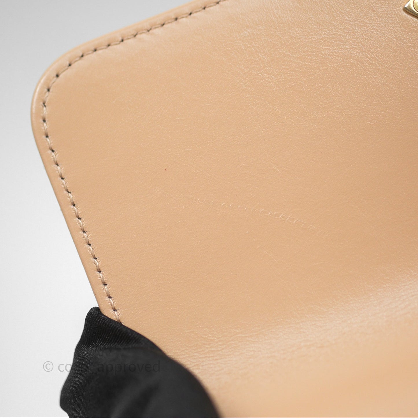 Chanel Quilted Mini Perfect Fit Adjustable Beige Calfskin Gold Hardware