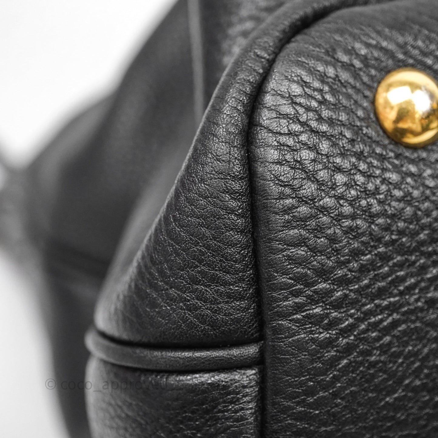 Miu Miu Vitello Tote Bag Black Gold Hardware