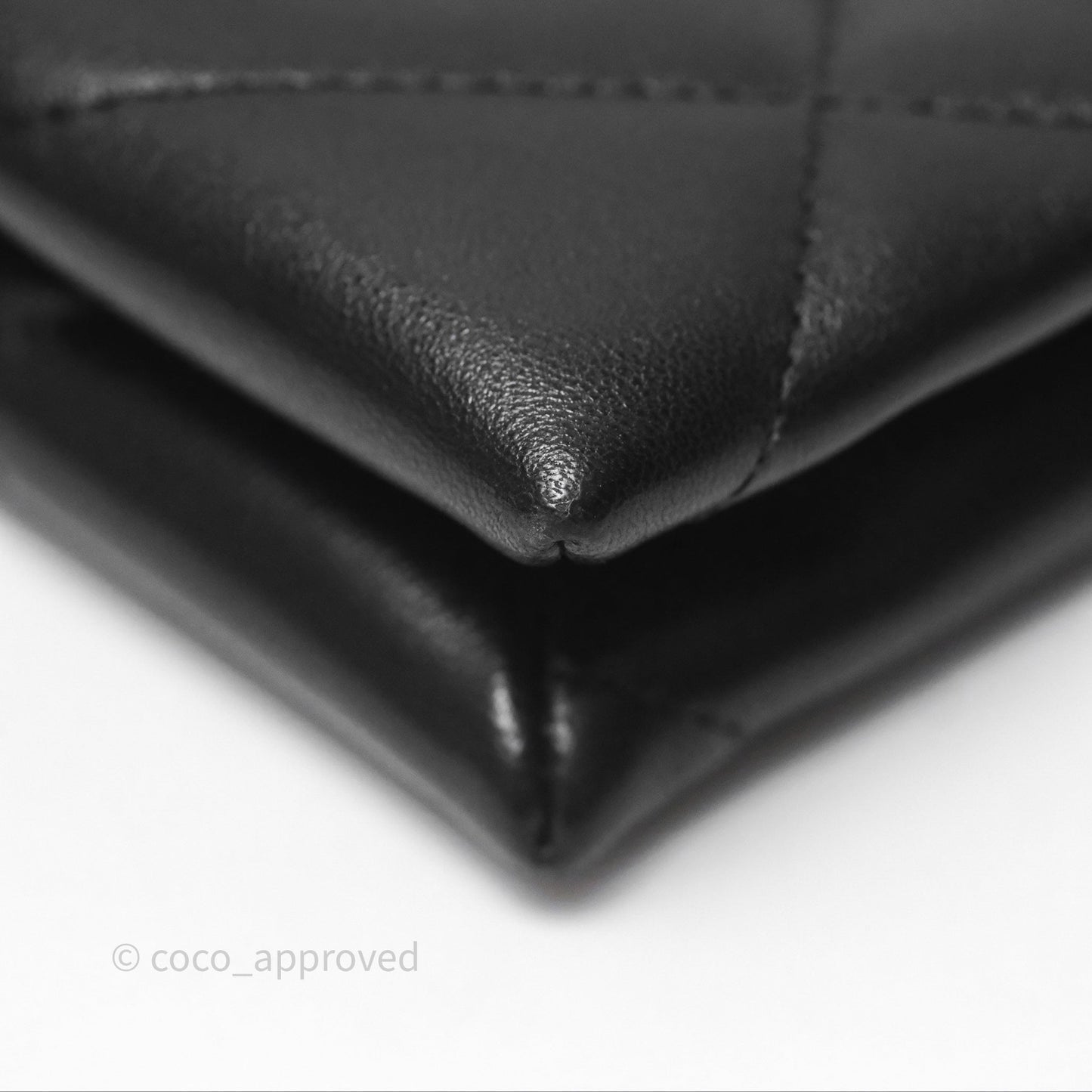 Chanel 19 Pouch Black Shiny Goatskin Mixed Hardware
