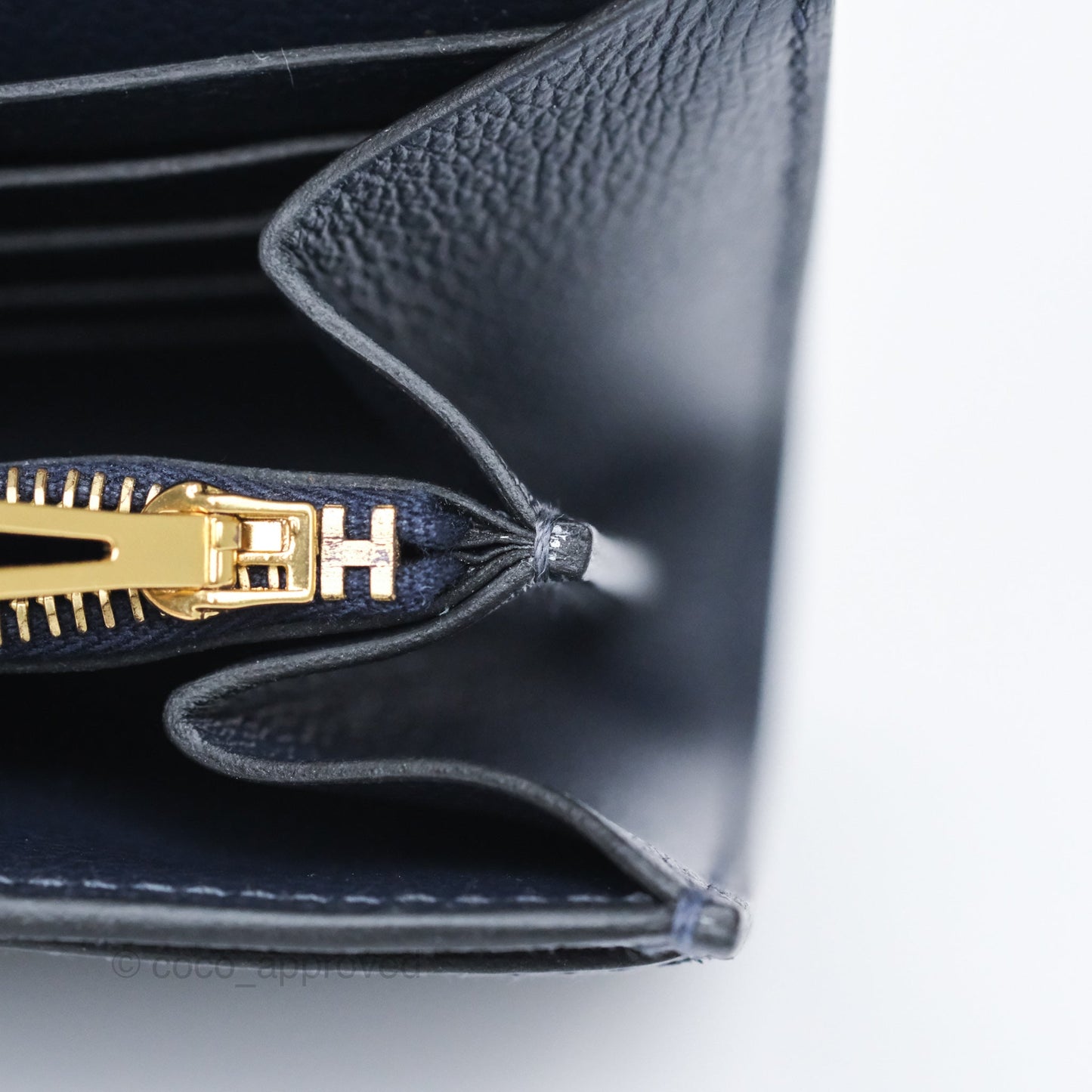 Hermès Constance Long To Go Wallet Blue Nuit 2Z Evercolor Gold Hardware