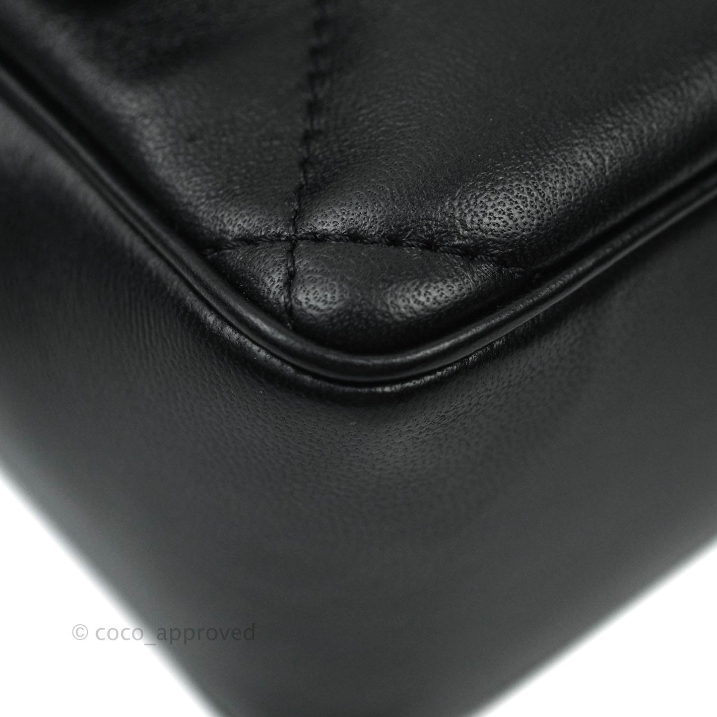 Chanel Easy Cherry Flap Bag With Handle Black Lambskin Gold Hardware 19K