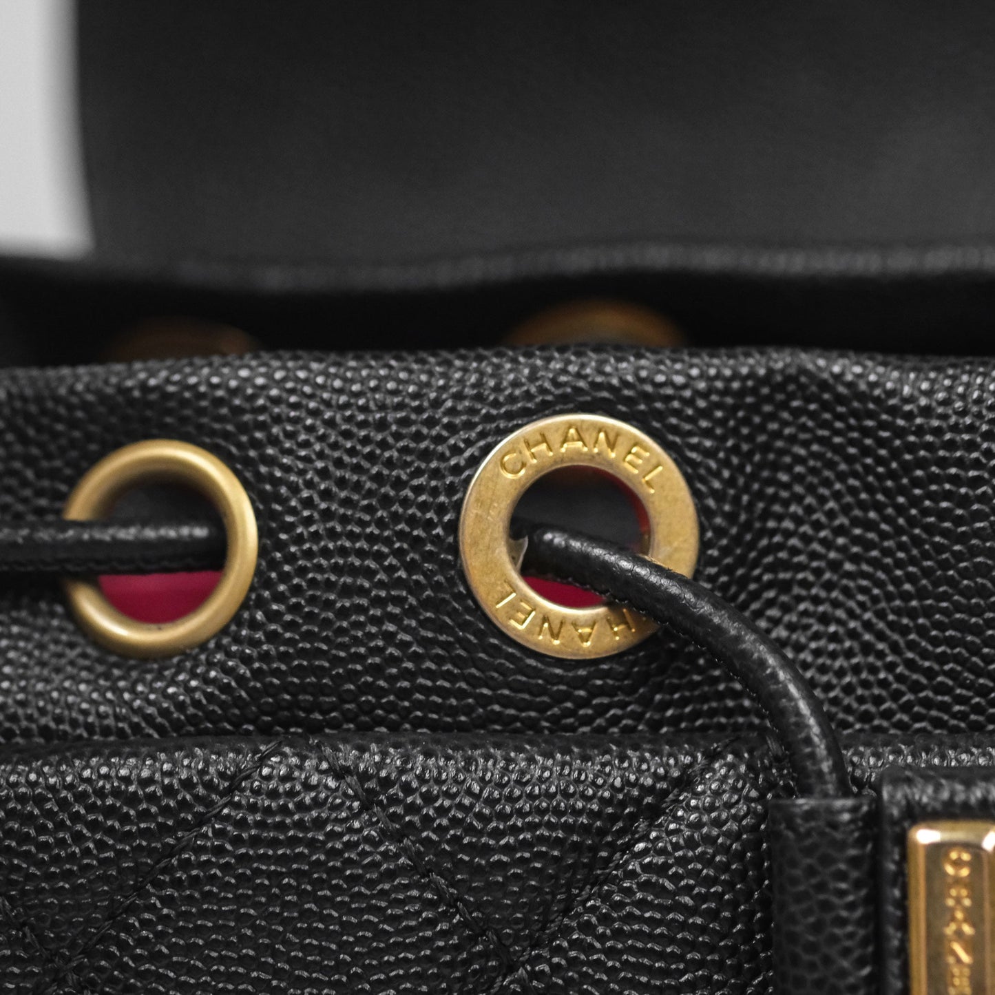 Chanel Small Quilted Filigree Backpack Black Caviar Aged Gold Hardware