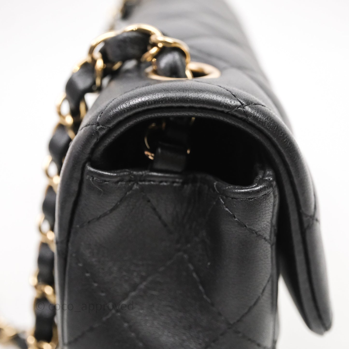 Chanel Mini Rectangular Flap Quilted Black Lambskin Gold Hardware