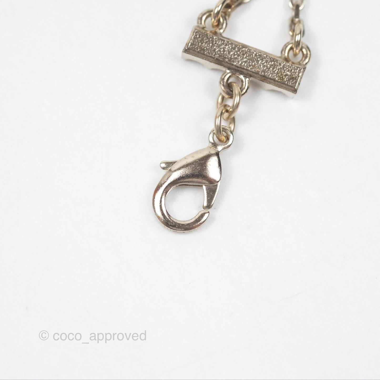 Chanel Crystal Chanel Logo Chain Choker Gold Tone 22S