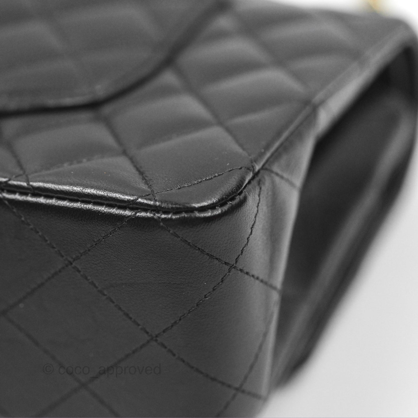 Chanel Classic M/L Medium Flap Quilted Black Lambskin Gold Hardware