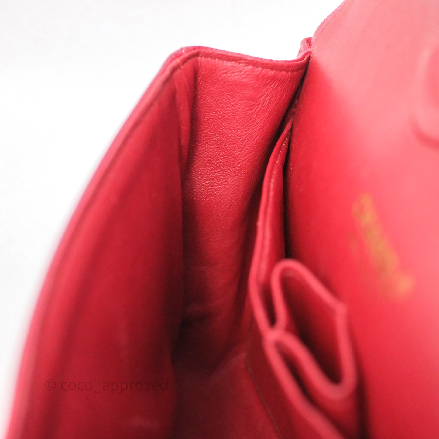Chanel Classic M/L Medium Flap Quilted Red Caviar Gold Hardware