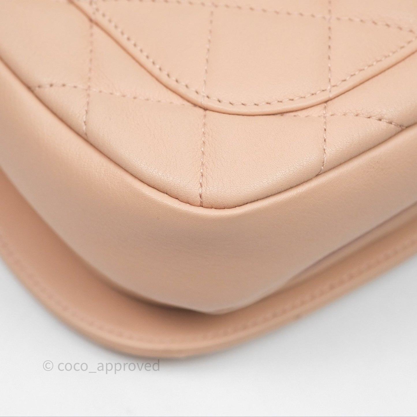 Chanel Messenger Bag Beige Pink Calfskin Aged Gold Hardware