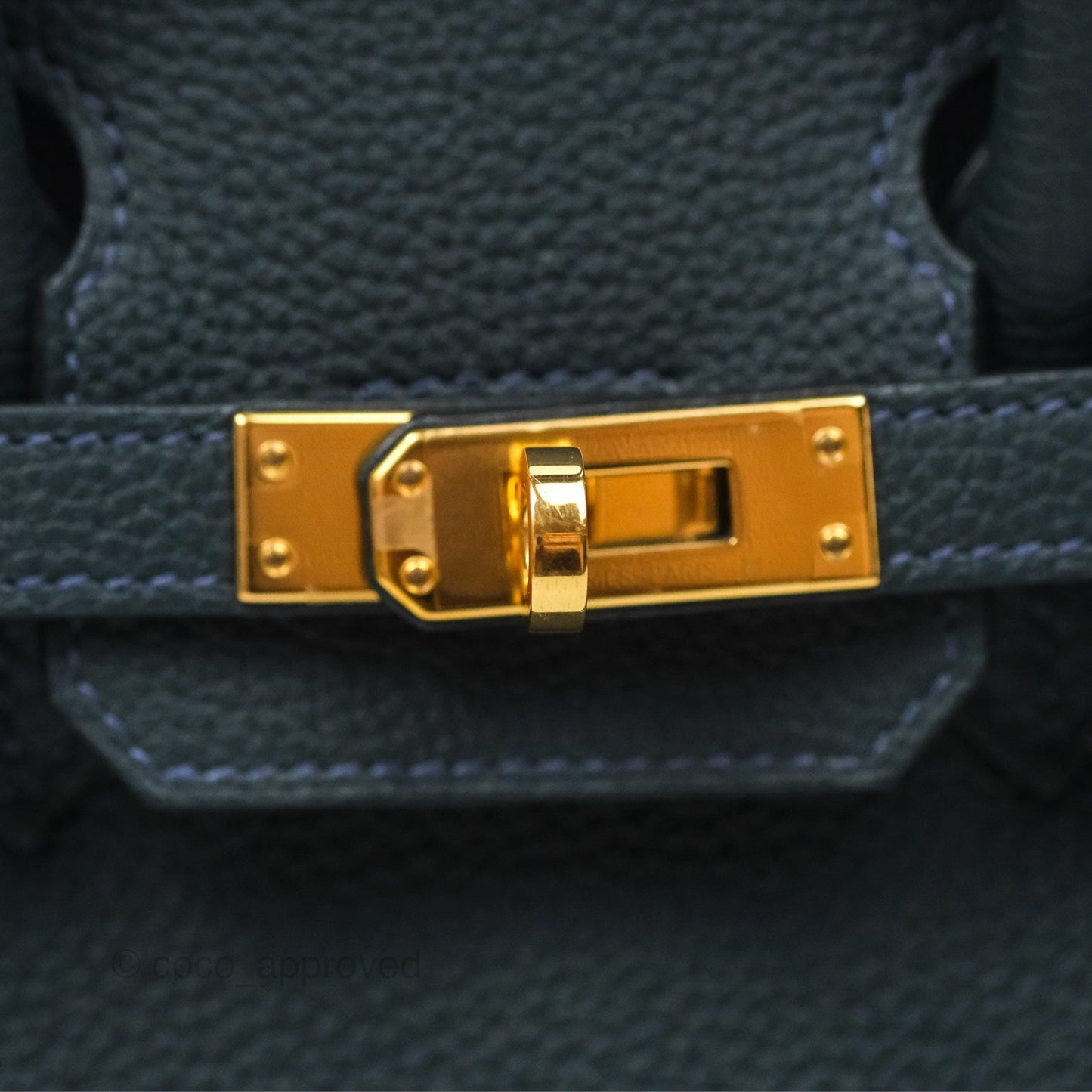 Hermès Birkin 25 Retourne Vert Rousseau V0 Togo Gold Hardware