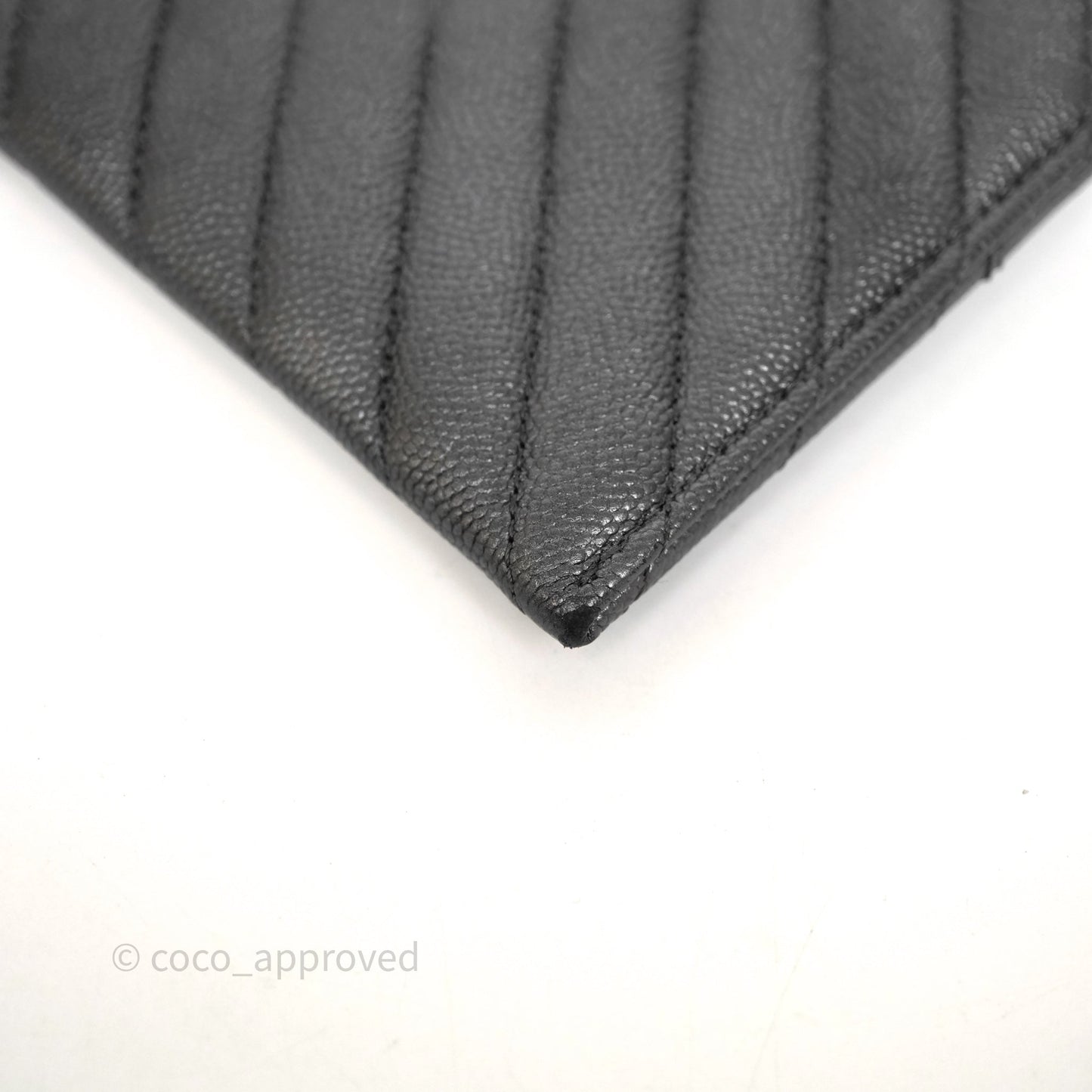 Chanel Chevron Zip Long Wallet Grey Caviar Gold Hardware