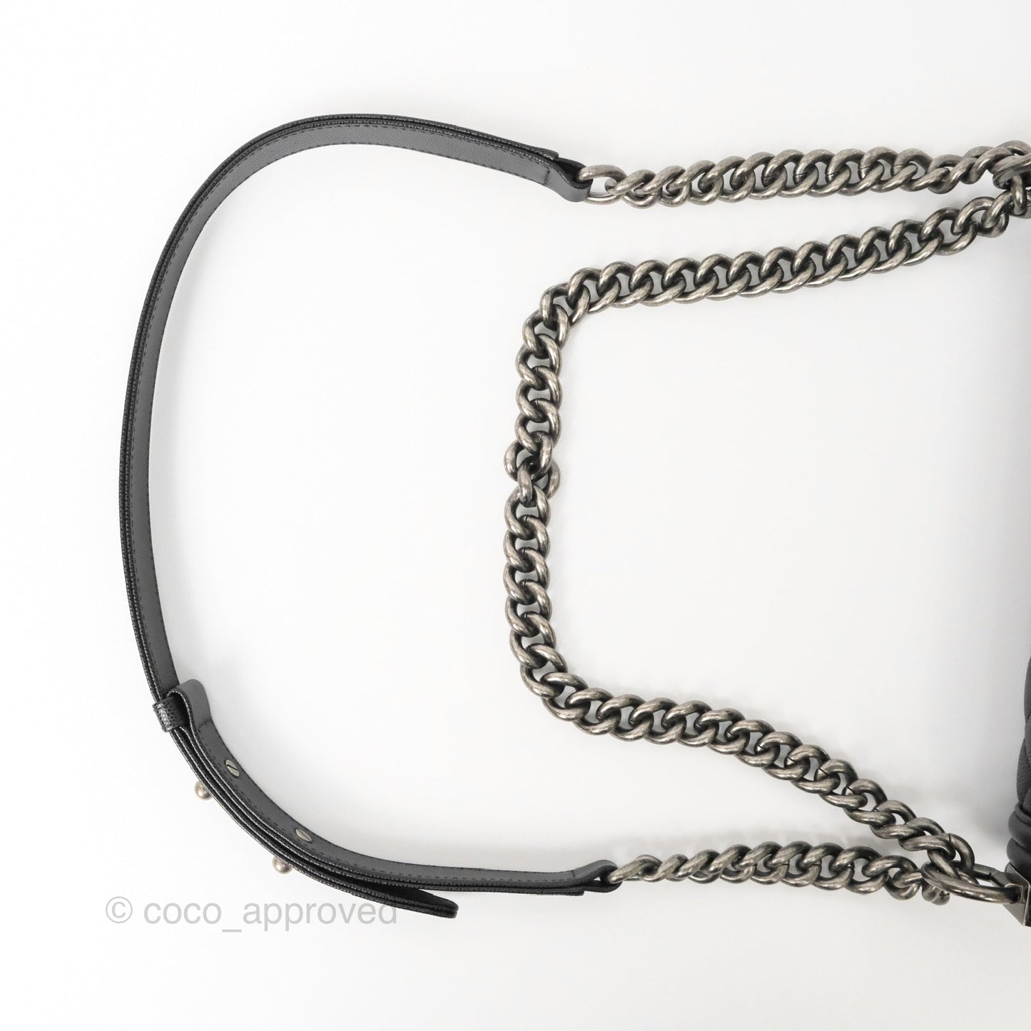 Chanel Medium Boy Quilted Black Caviar Ruthenium Hardware