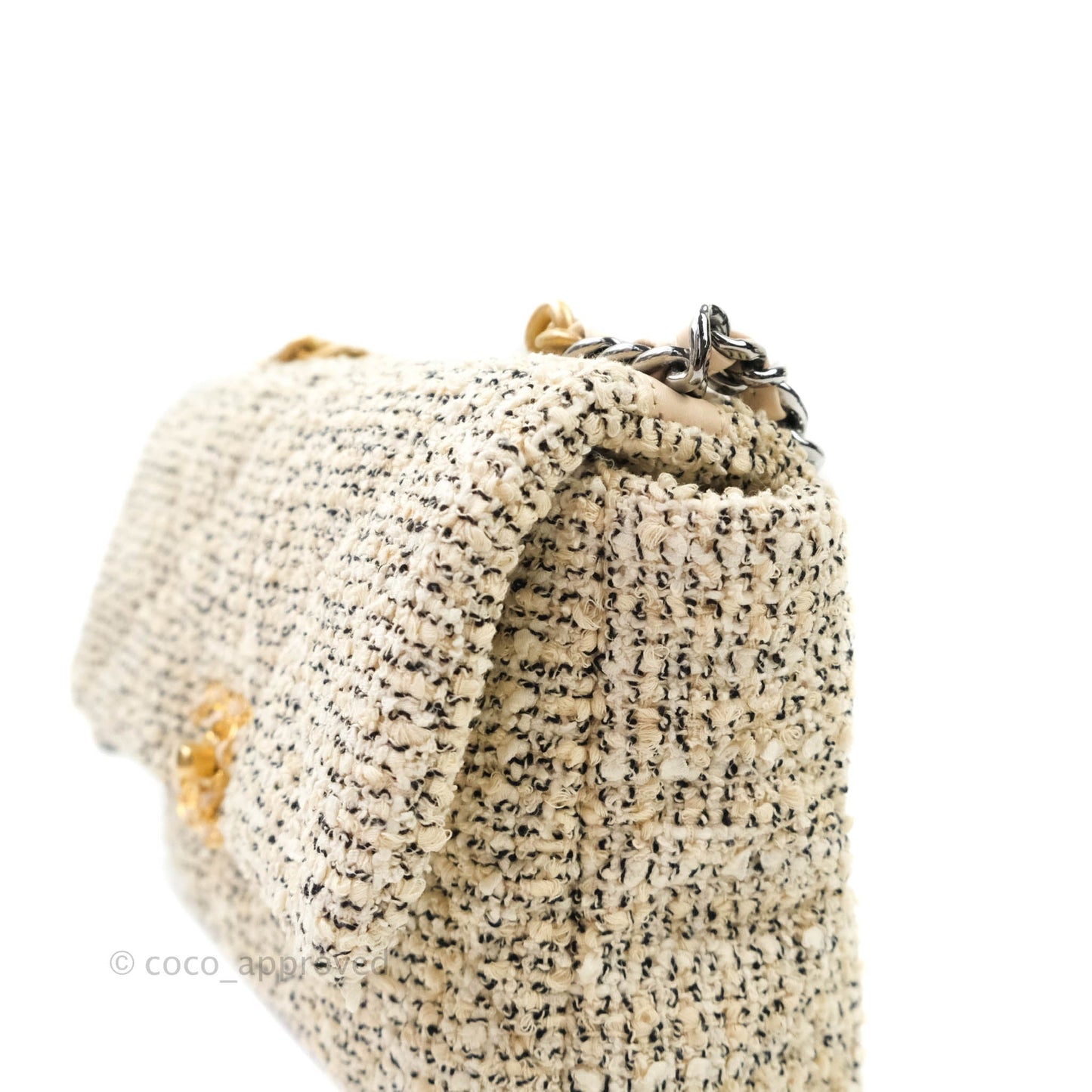 Chanel 19 Small Tweed Oreo Cream Mixed Hardware