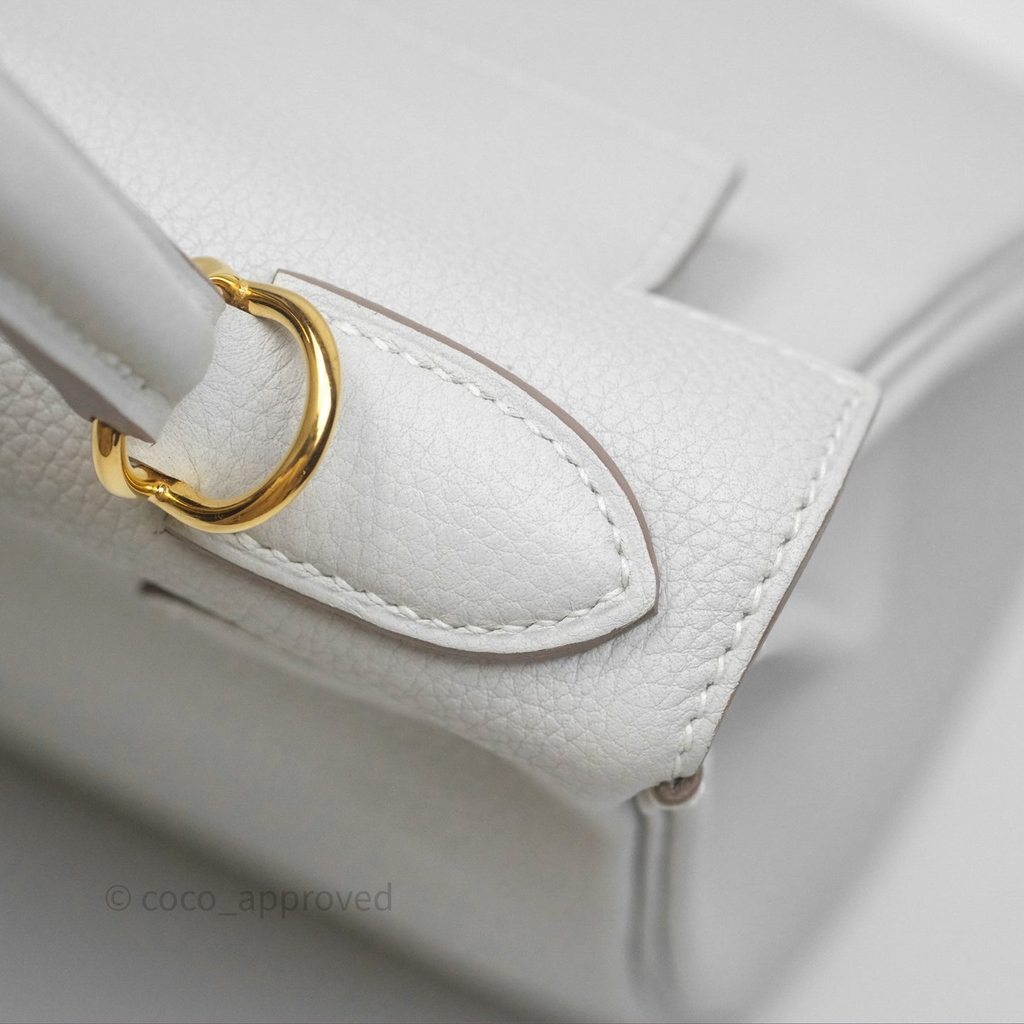 Hermès Kelly II 28 Retourne Gris Pale M4 Togo Gold Hardware