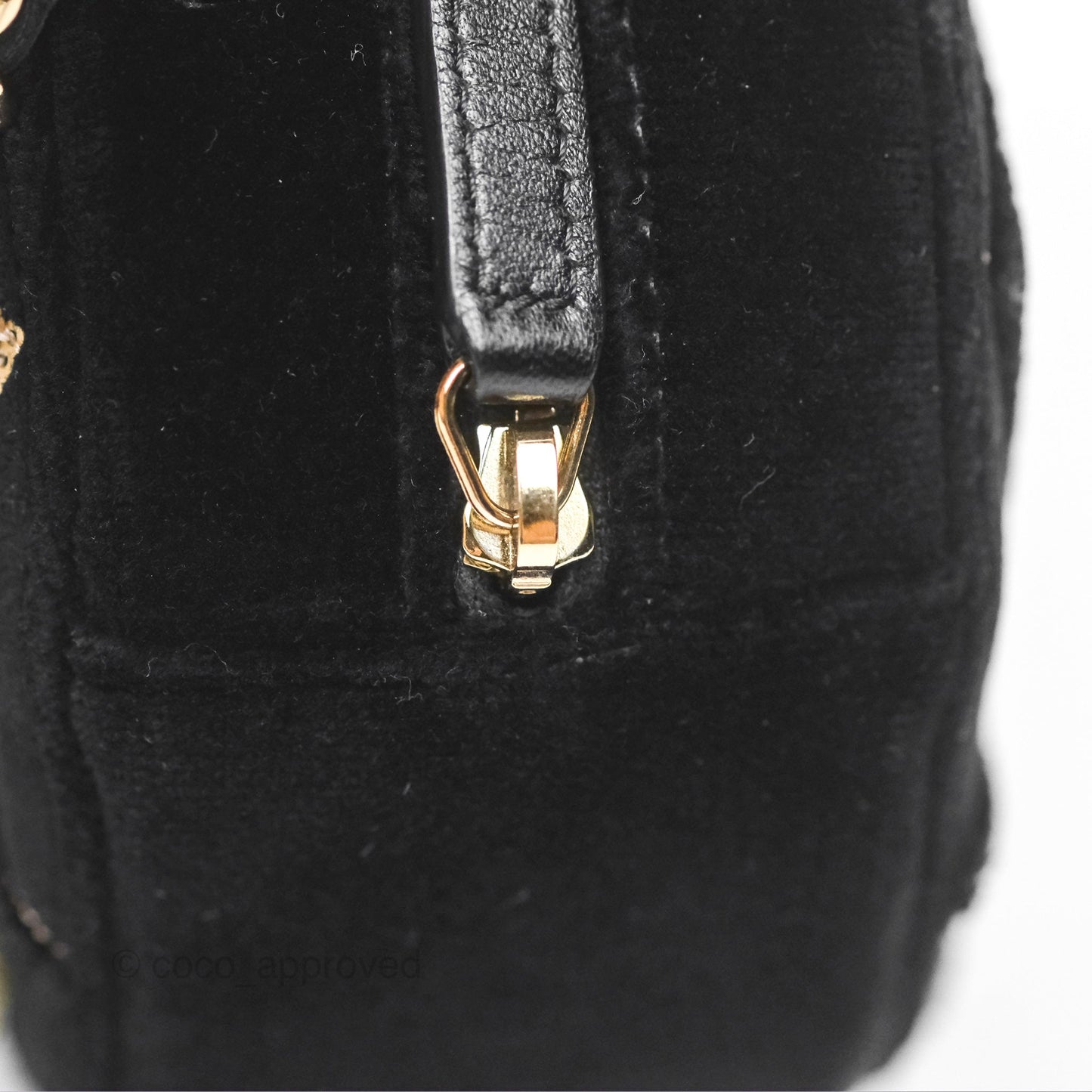 Chanel Quilted Round Clutch With Chain Black Velvet Gold Hardware